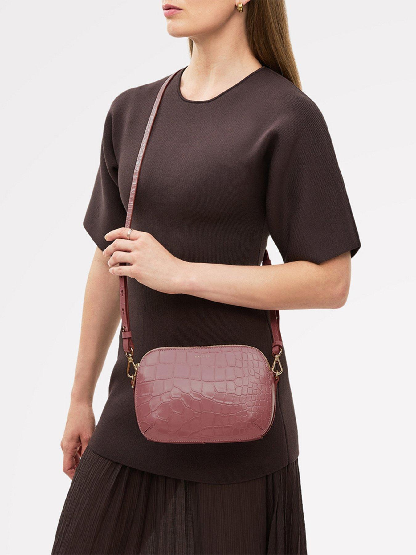 Radley Dukes Place Faux Croc Medium Ziptop Cross Body - Pink