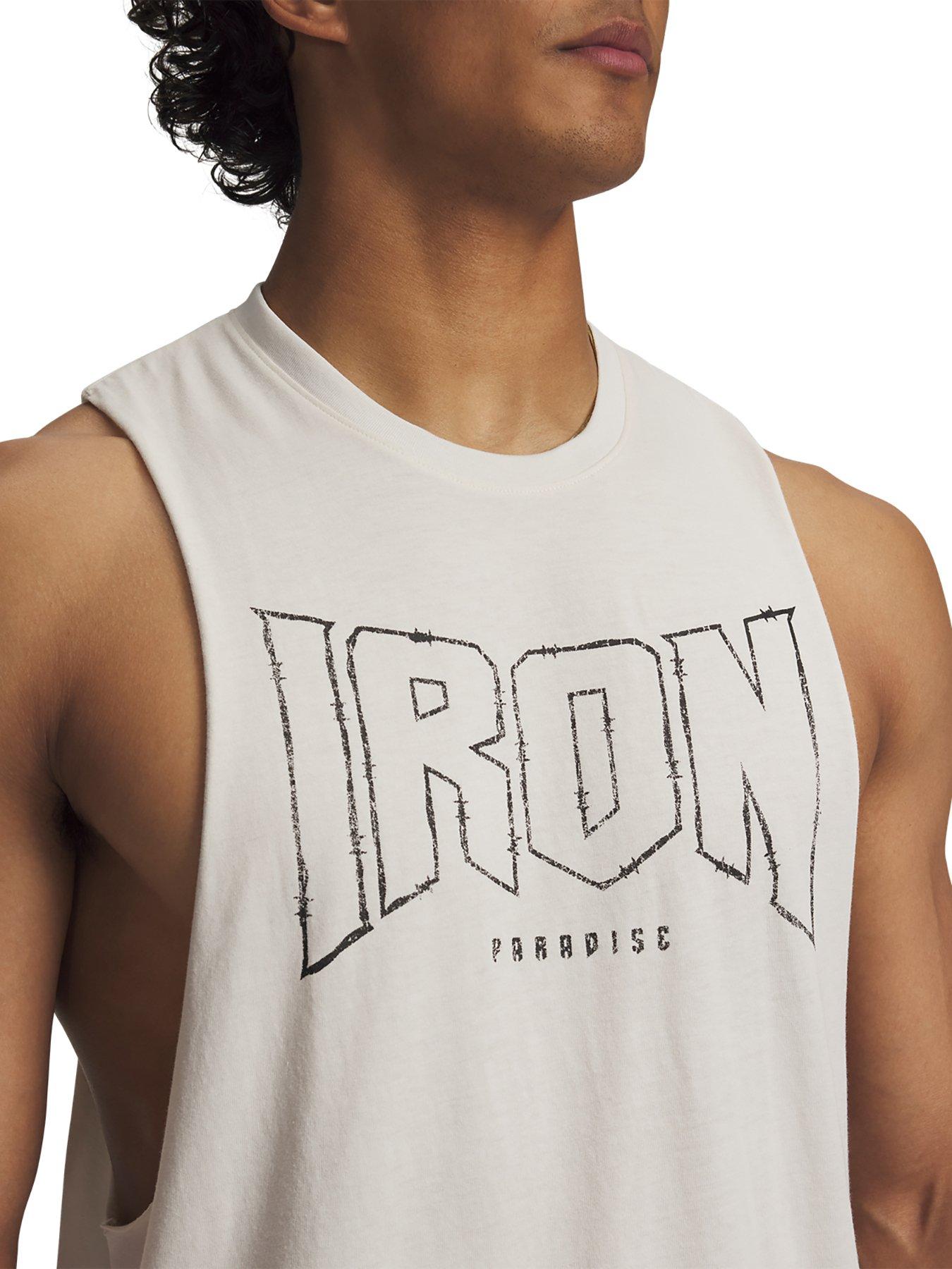 Image 4 of 4 of UNDER ARMOUR Mens Training Project Rock Tank - Cream