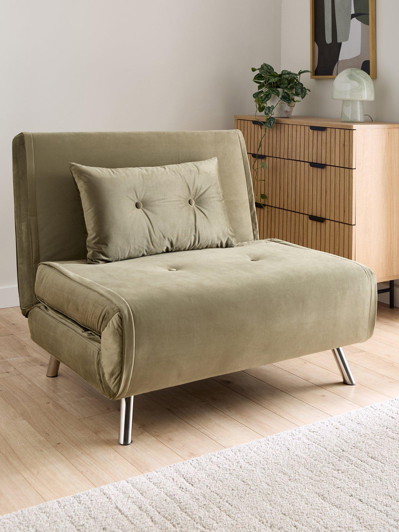 The Very Collection Rafael Velvet Sofa Bed - Moss Green