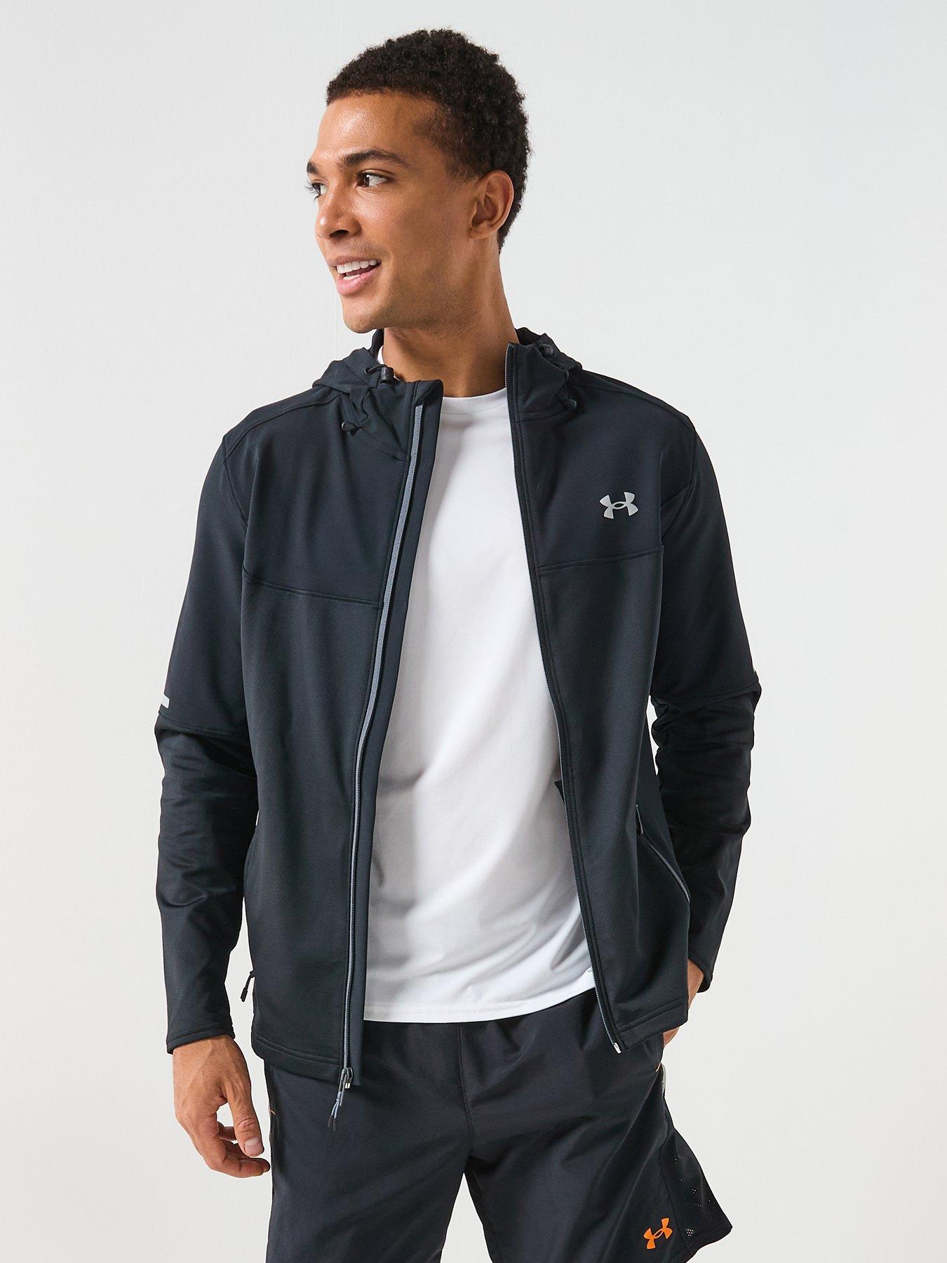 undefined Mens Training Utility Woven Winterized Full Zip Jacket - Black/White