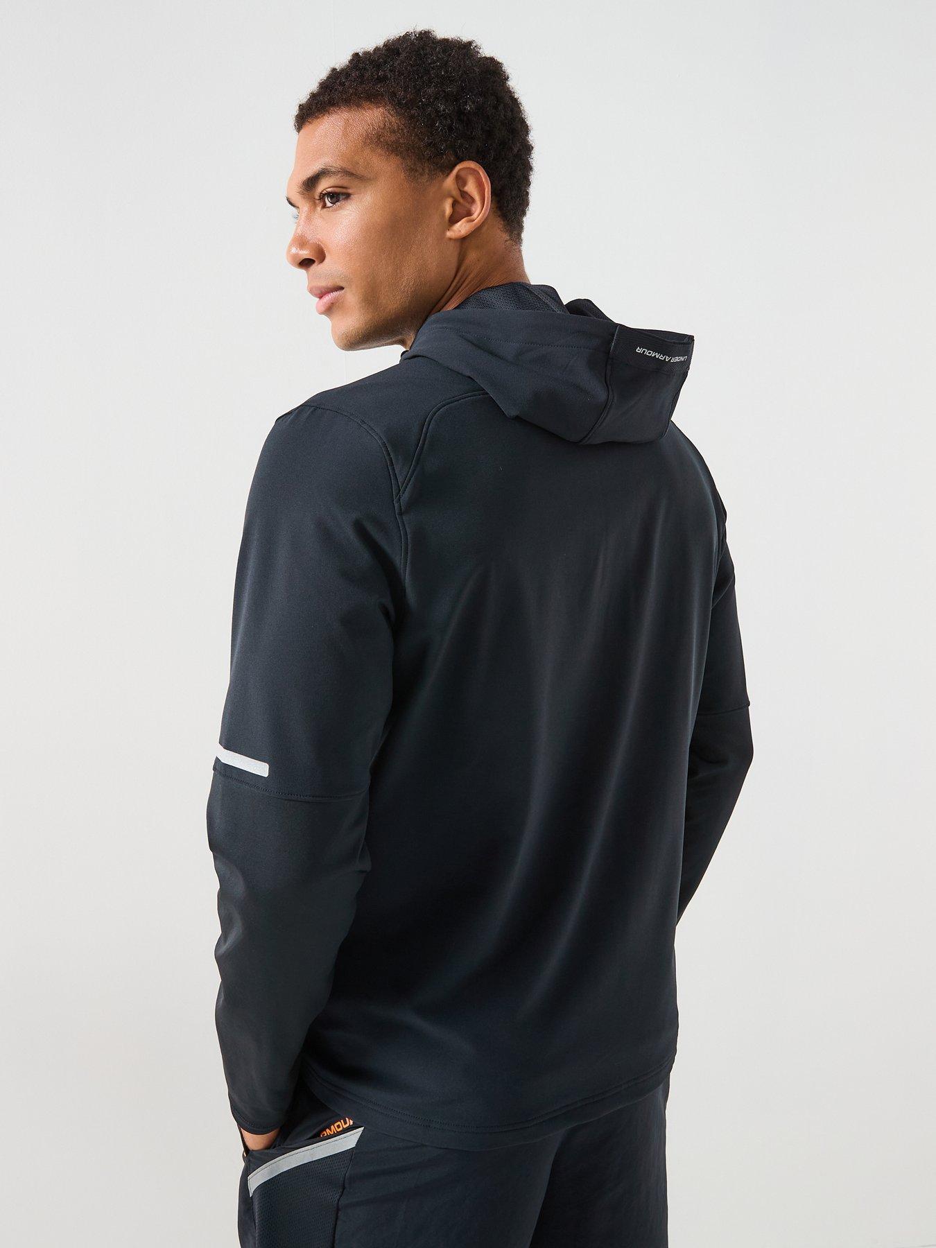Image 2 of 6 of UNDER ARMOUR Mens Training Utility Woven Winterized Full Zip Jacket - Black/White