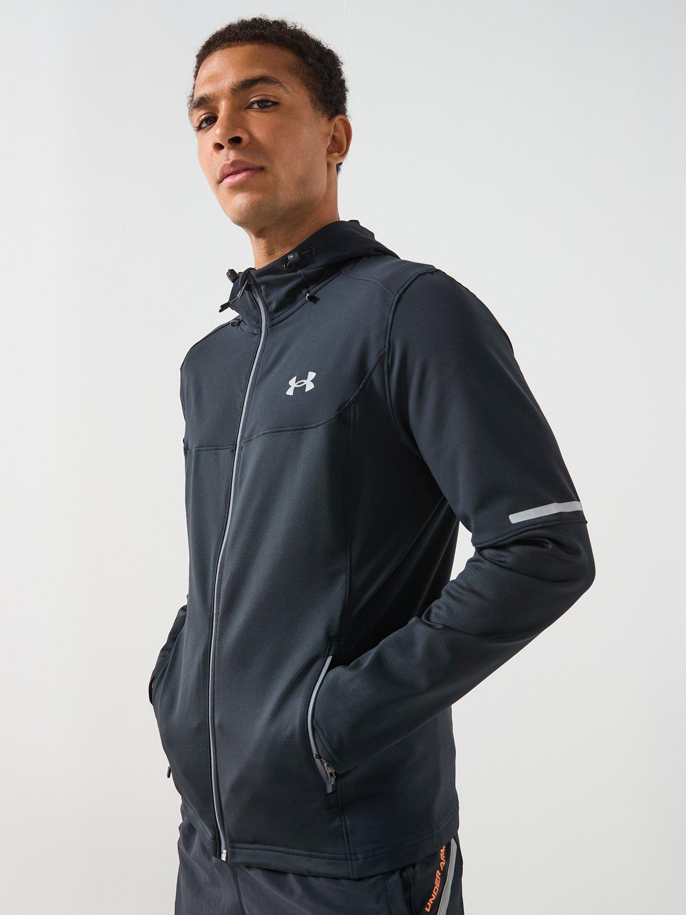 Image 5 of 6 of UNDER ARMOUR Mens Training Utility Woven Winterized Full Zip Jacket - Black/White