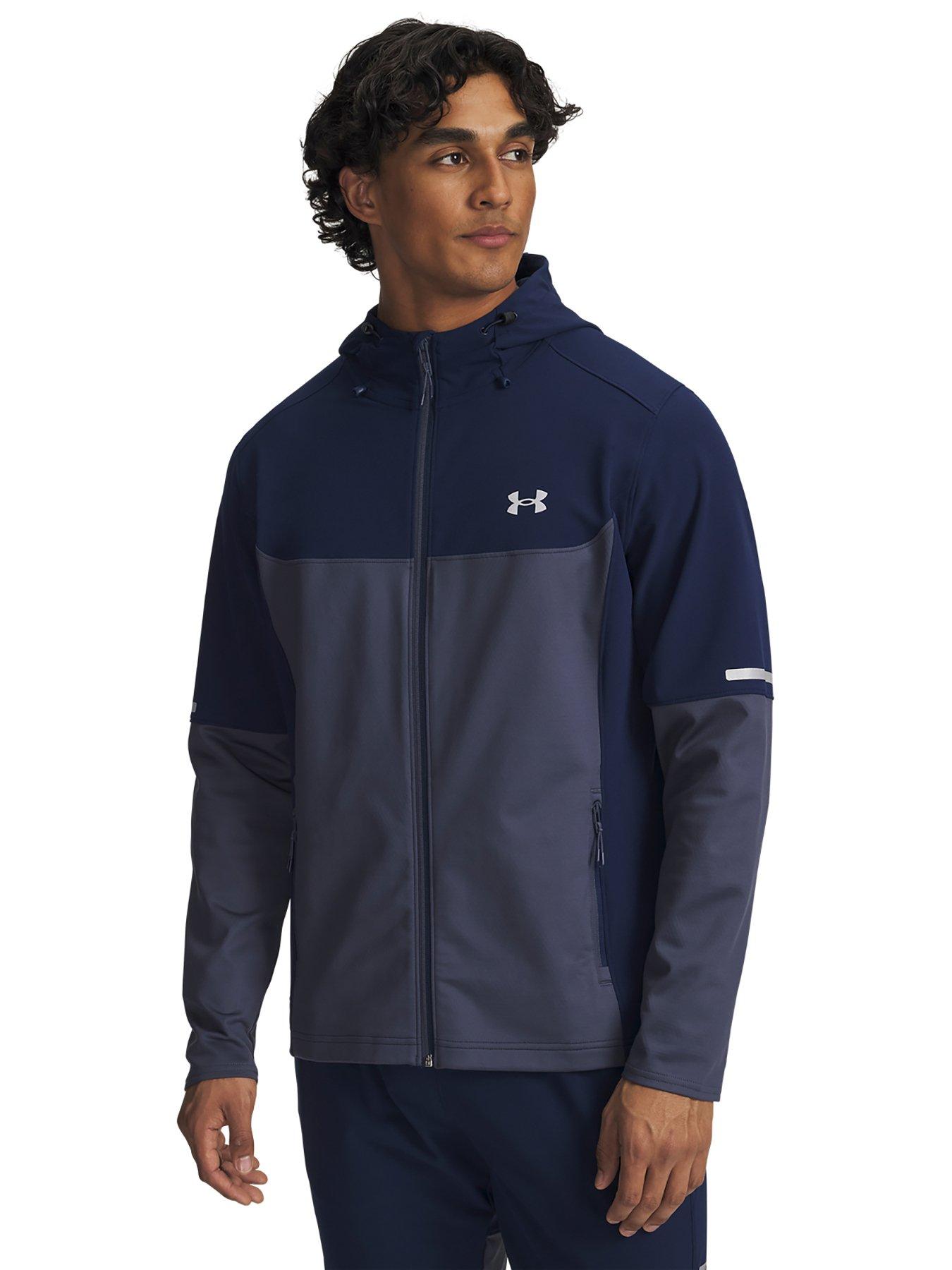 undefined Mens Training Utility Woven Winterized Full Zip Jacket - Navy
