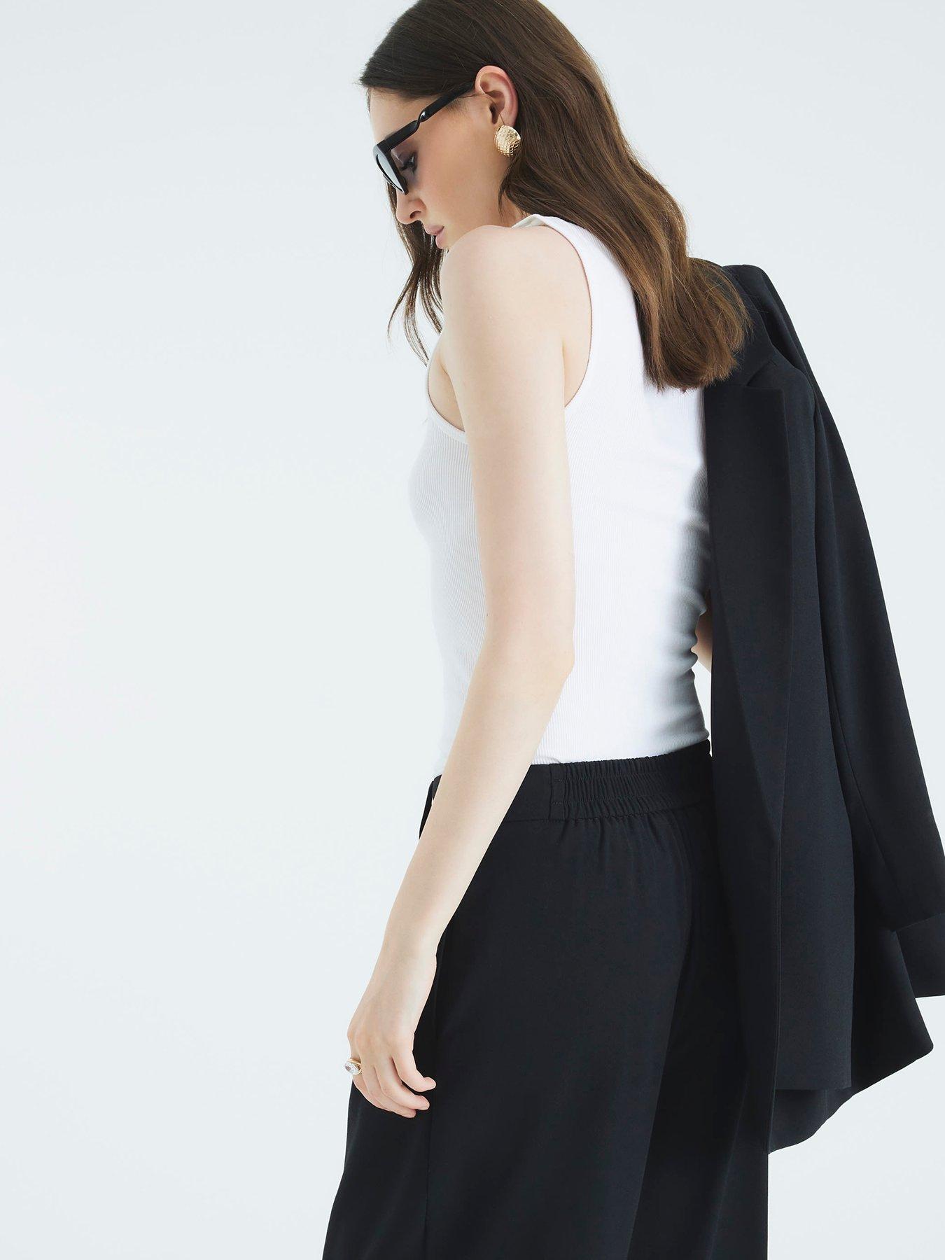 Image 2 of 4 of River Island Easy Wide Trouser - Black