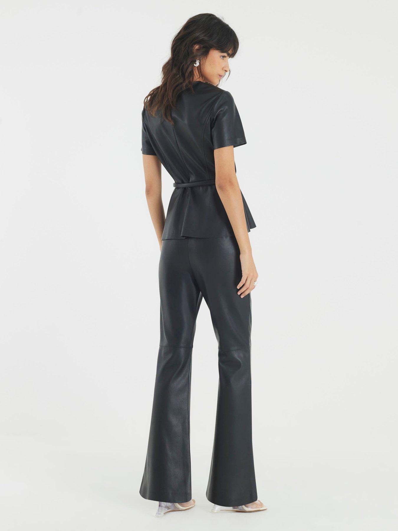 Image 2 of 4 of River Island Patch Pocket Fitted Bootcut Trousers - Black