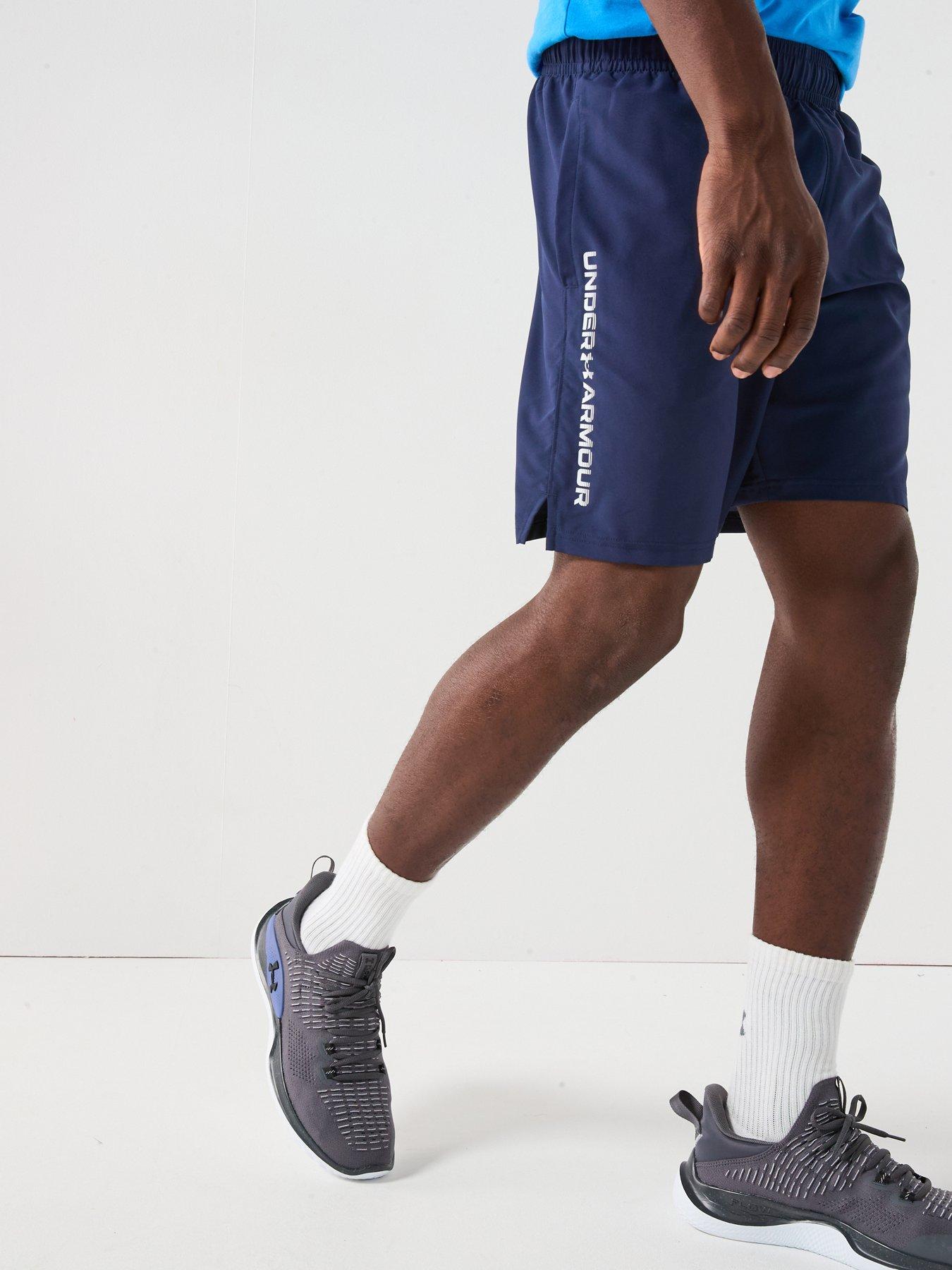 Image 1 of 5 of UNDER ARMOUR Mens Training Tech Woven Wordmark Shorts - Navy