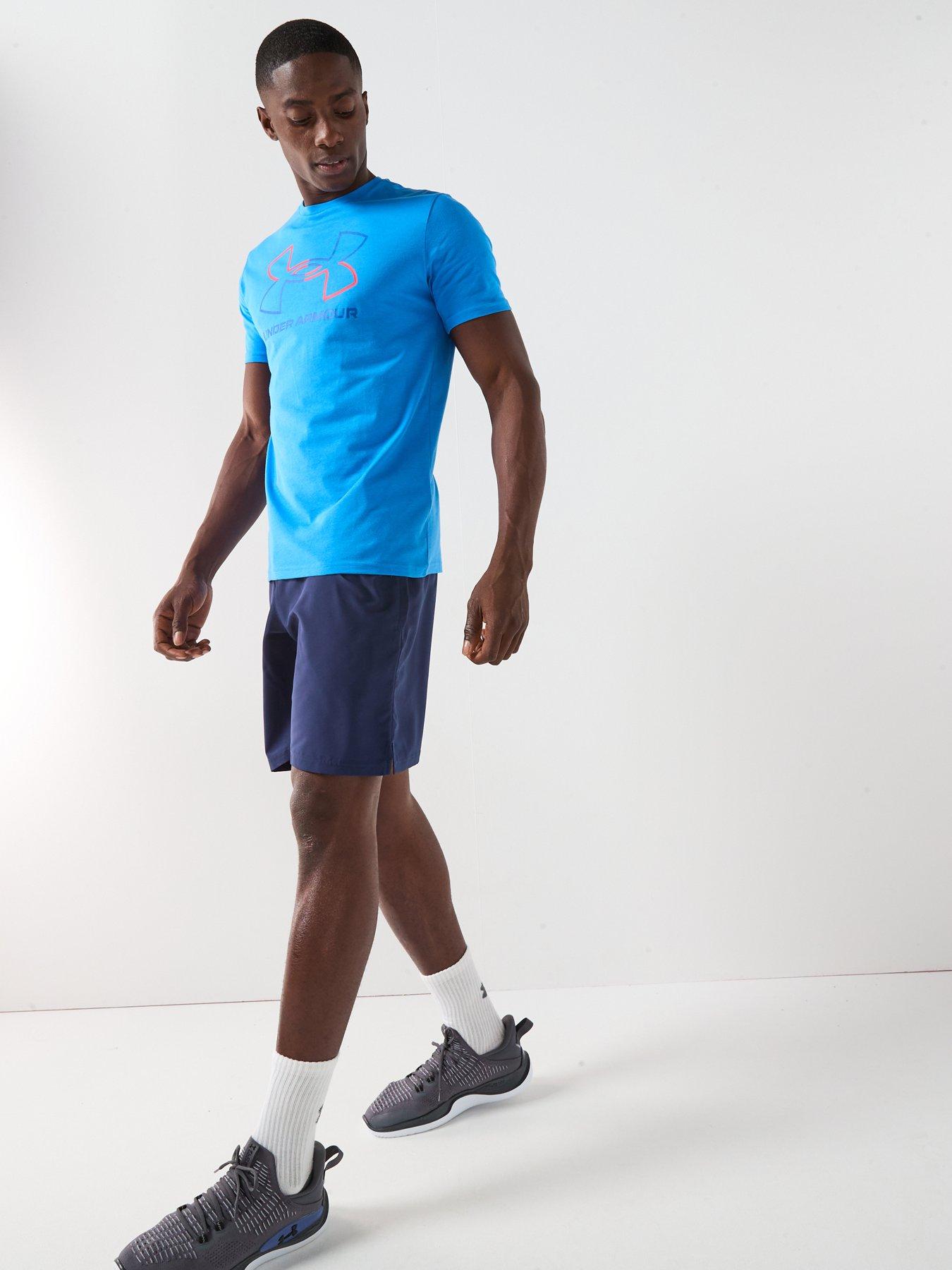 Image 3 of 5 of UNDER ARMOUR Mens Training Tech Woven Wordmark Shorts - Navy