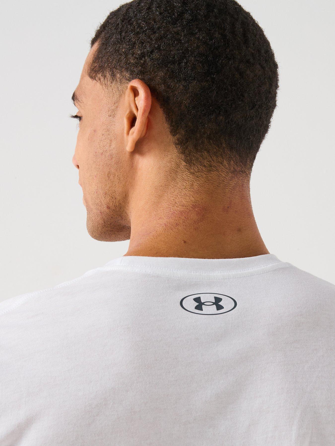 Image 5 of 6 of UNDER ARMOUR Mens Training Boxed Logo Sports T-Shirt - White