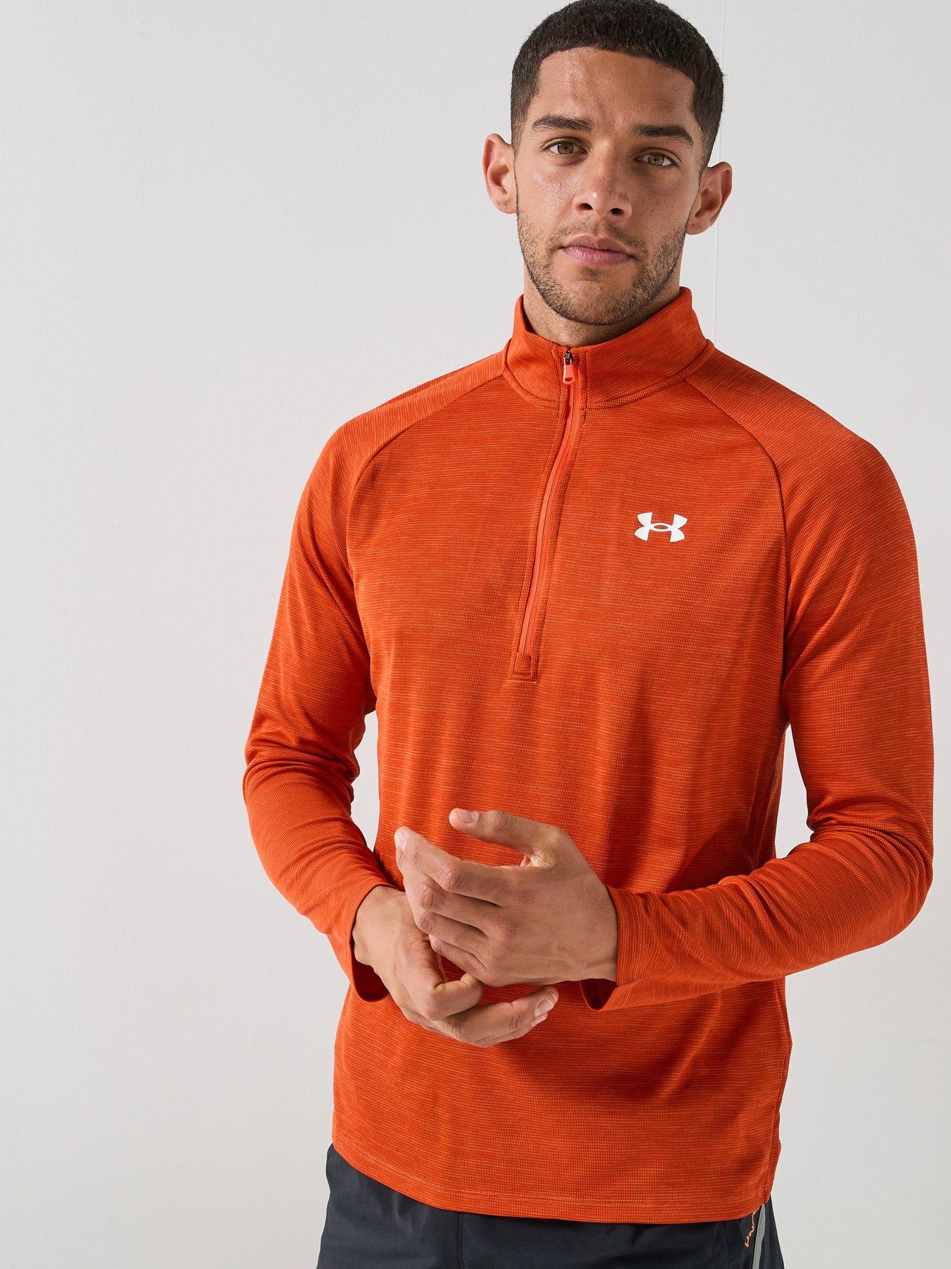  image of under-armour-mens-training-tech-textured-12-zip-orange