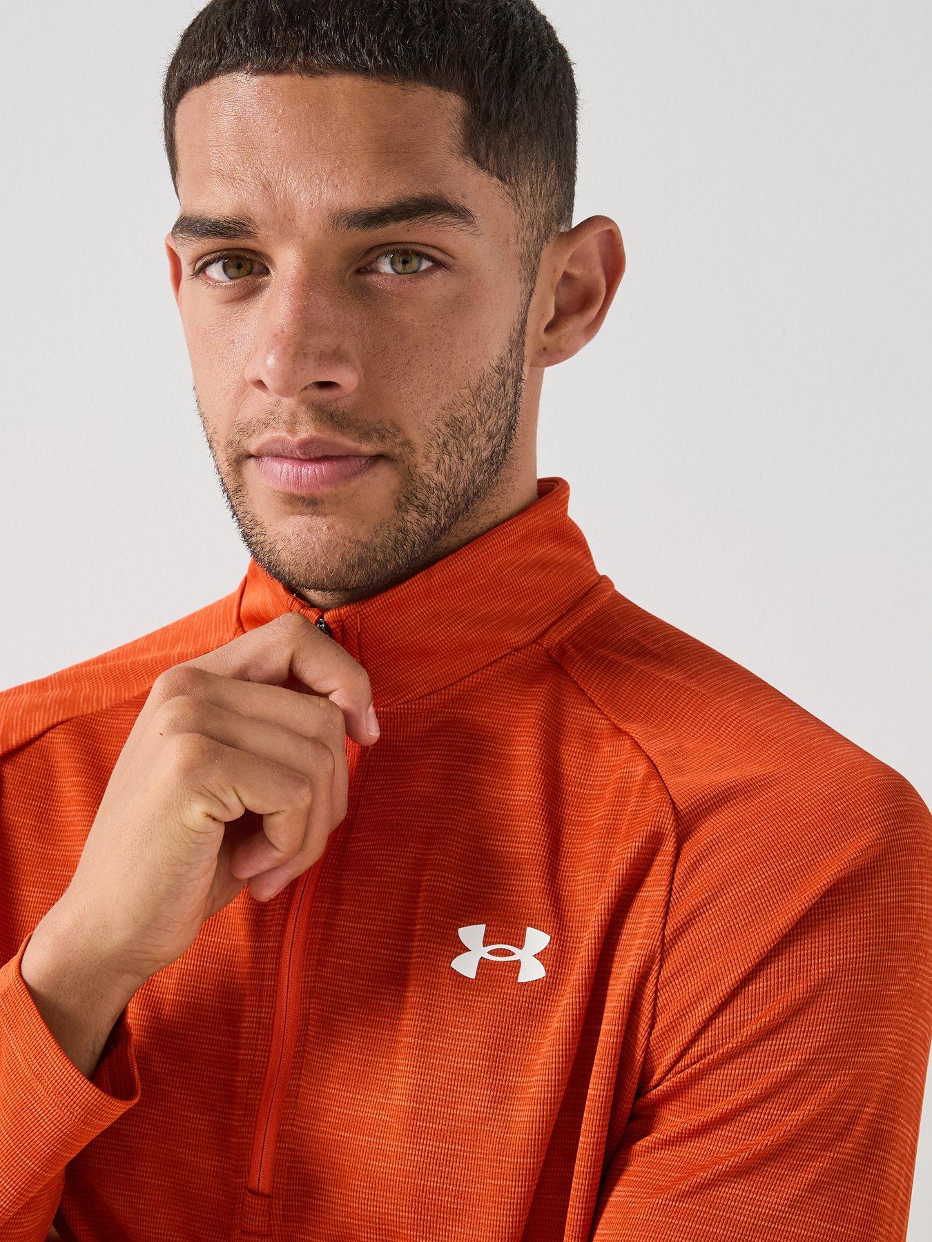  image of under-armour-mens-training-tech-textured-12-zip-orange