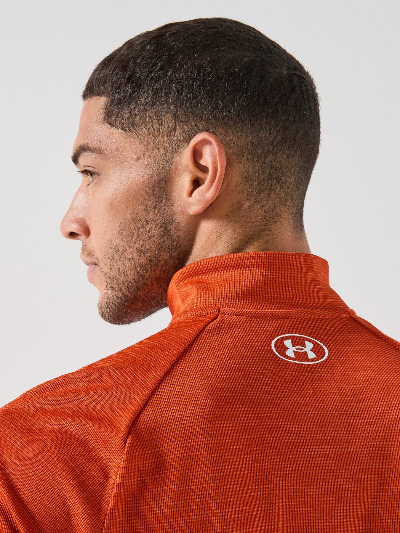  image of under-armour-mens-training-tech-textured-12-zip-orange