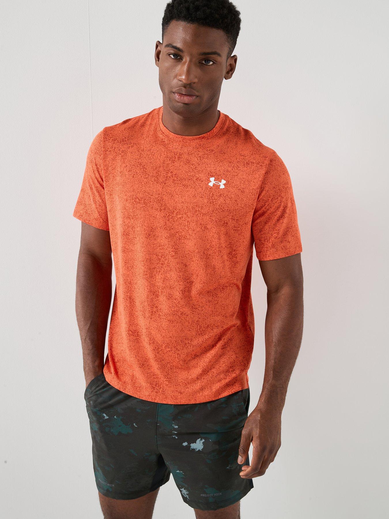 UNDER ARMOUR Mens Training Tech Textured T-Shirt - Orange