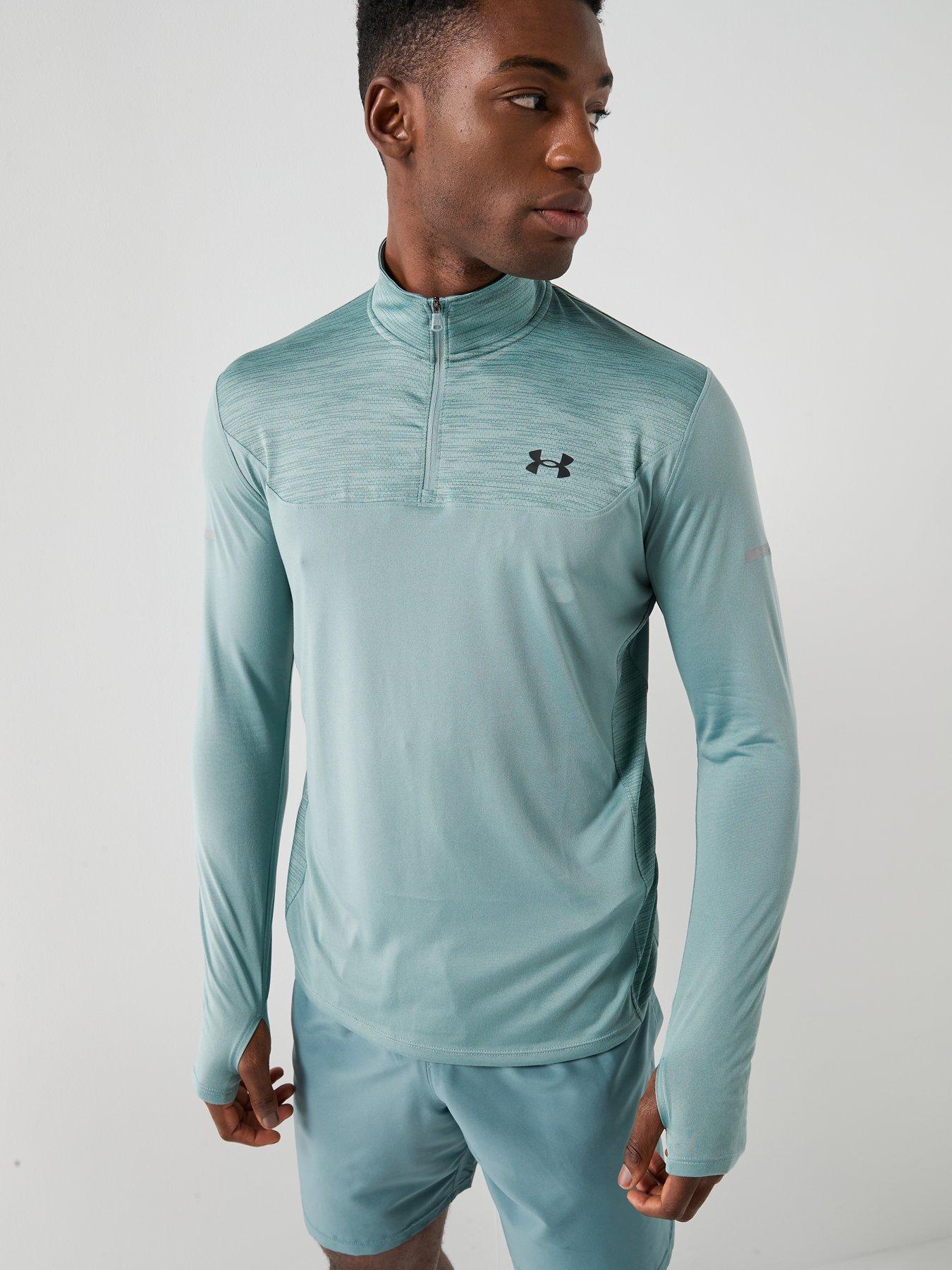 Image 1 of 6 of UNDER ARMOUR Mens Training Tech Utility 1/4 Zip Top - Green