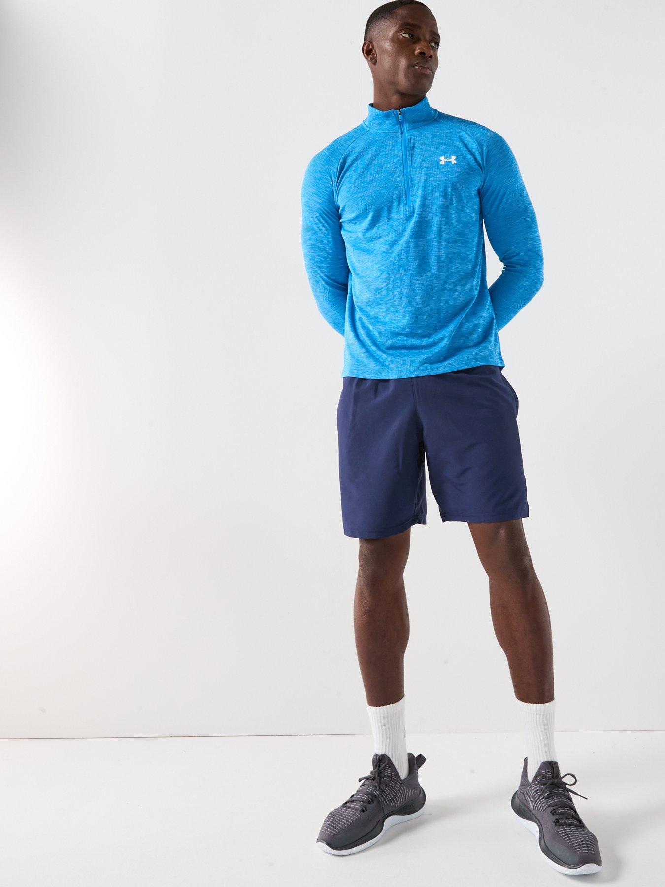 Image 3 of 6 of UNDER ARMOUR Mens Training Tech Textured 1/2 Zip Top - /White - Blue