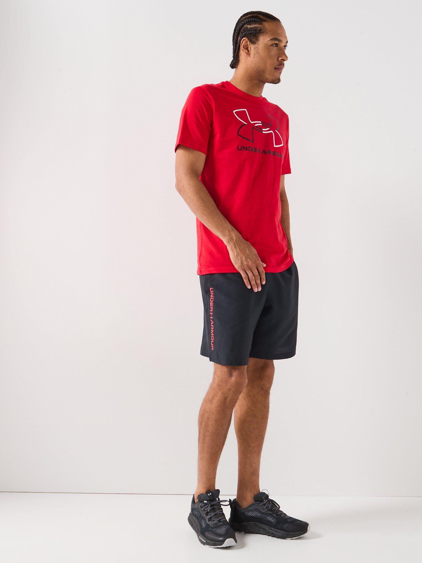  image of under-armour-mens-training-tech-woven-wordmark-shorts-black