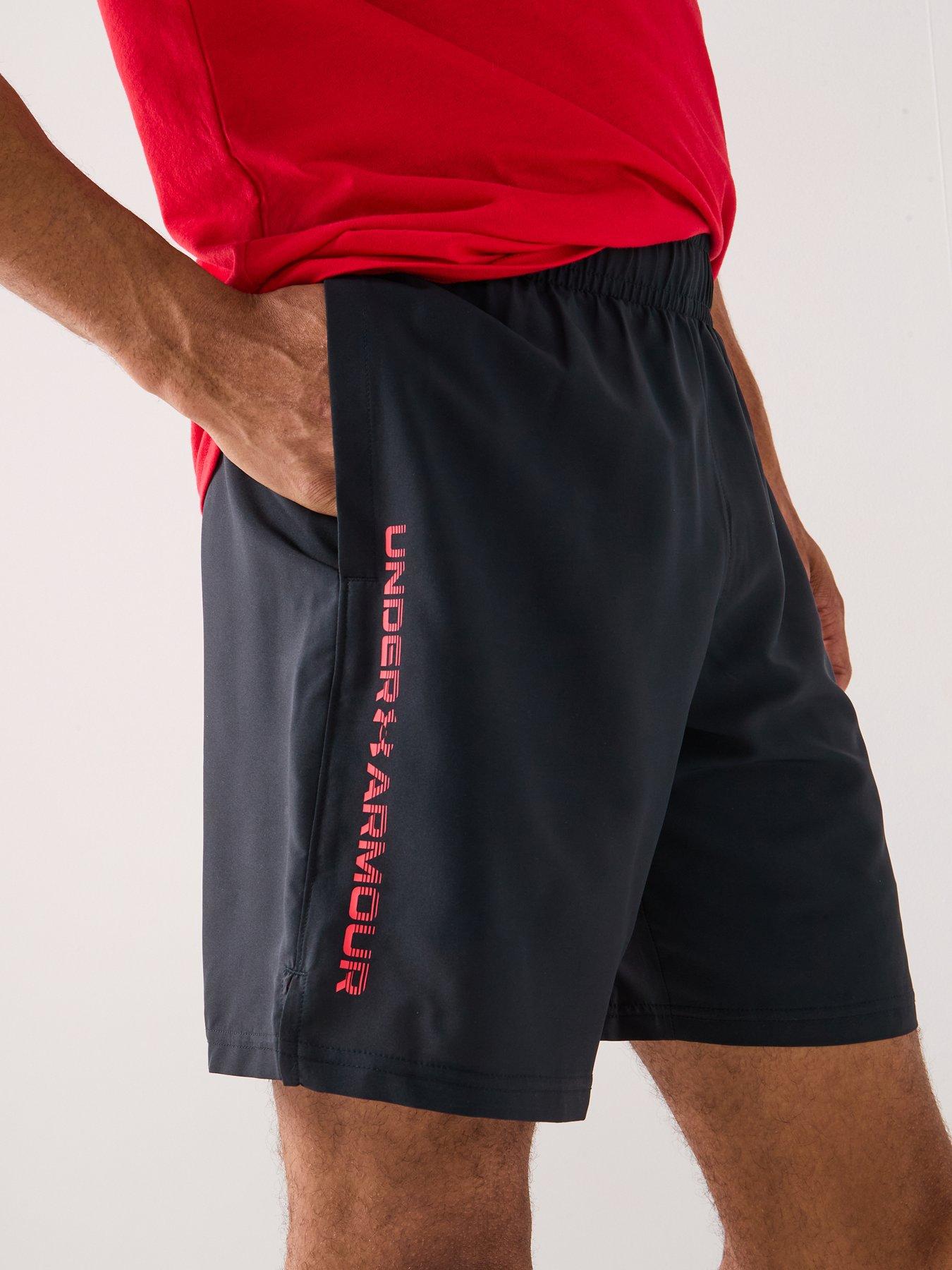  image of under-armour-mens-training-tech-woven-wordmark-shorts-black