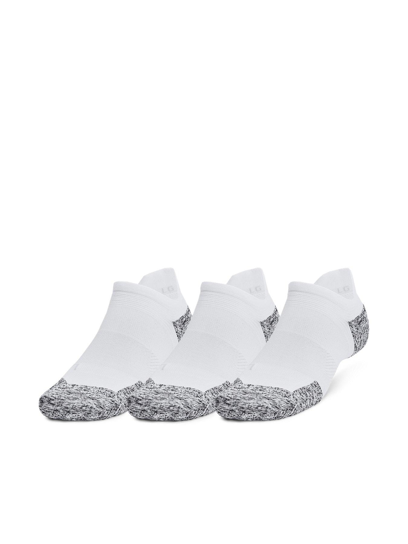 undefined Adults Unisex Running Cushion 3Pack No Show Socks - White