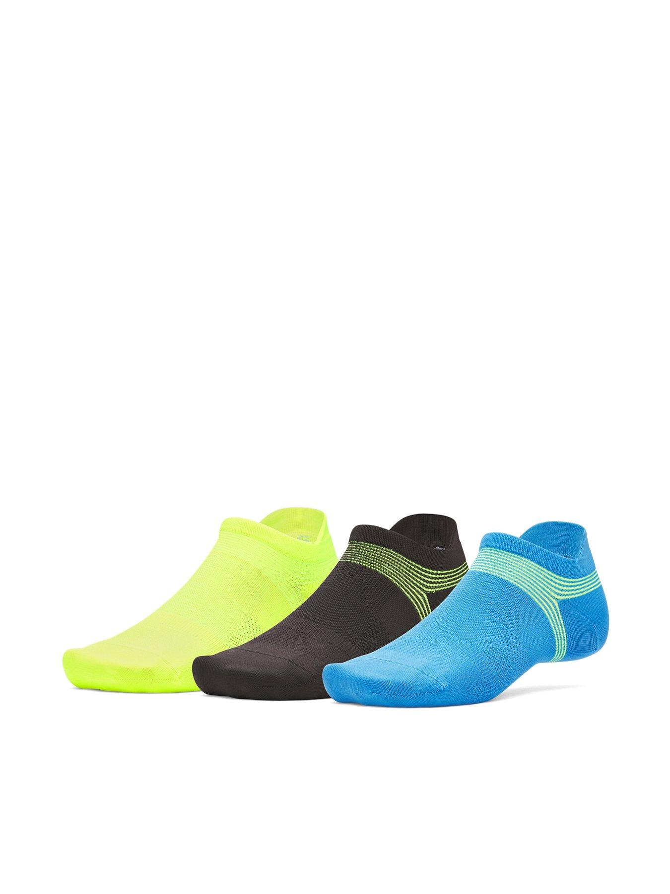 undefined Adults Unisex Running Lite 3-Pack No Show Socks - Blue
