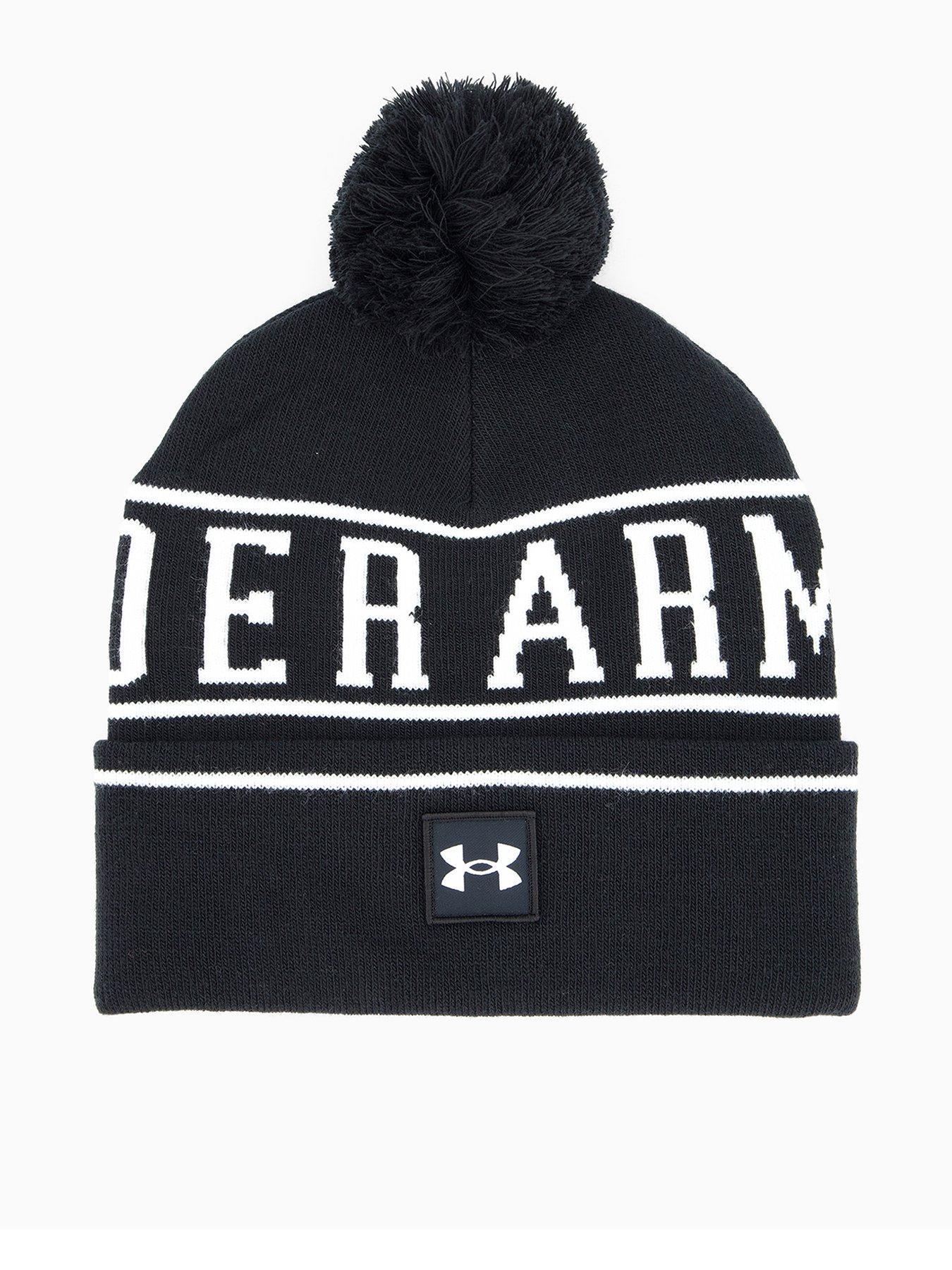 UNDER ARMOUR Mens Training Halftime Pom Beanie Hat - Black