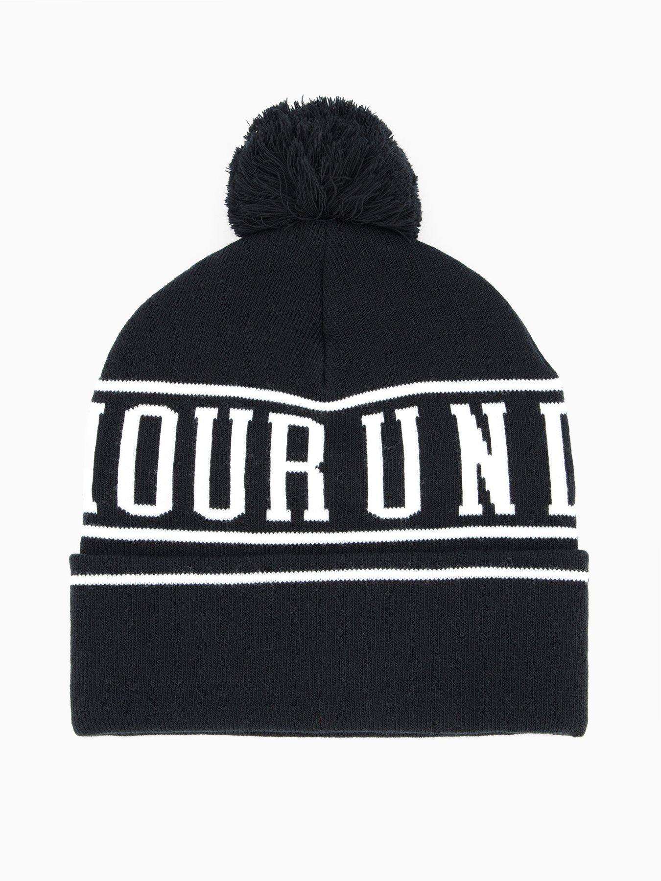 back image of under-armour-mens-training-halftime-pom-beanie-hat-black