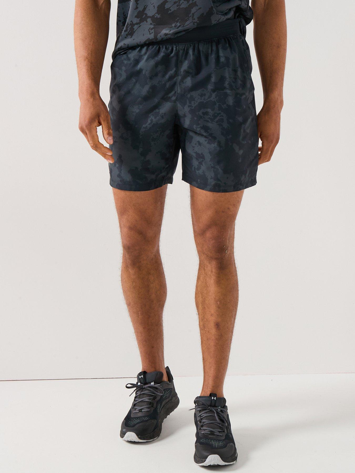 undefined Mens Running Launch 7Inch Printed Shorts - Black
