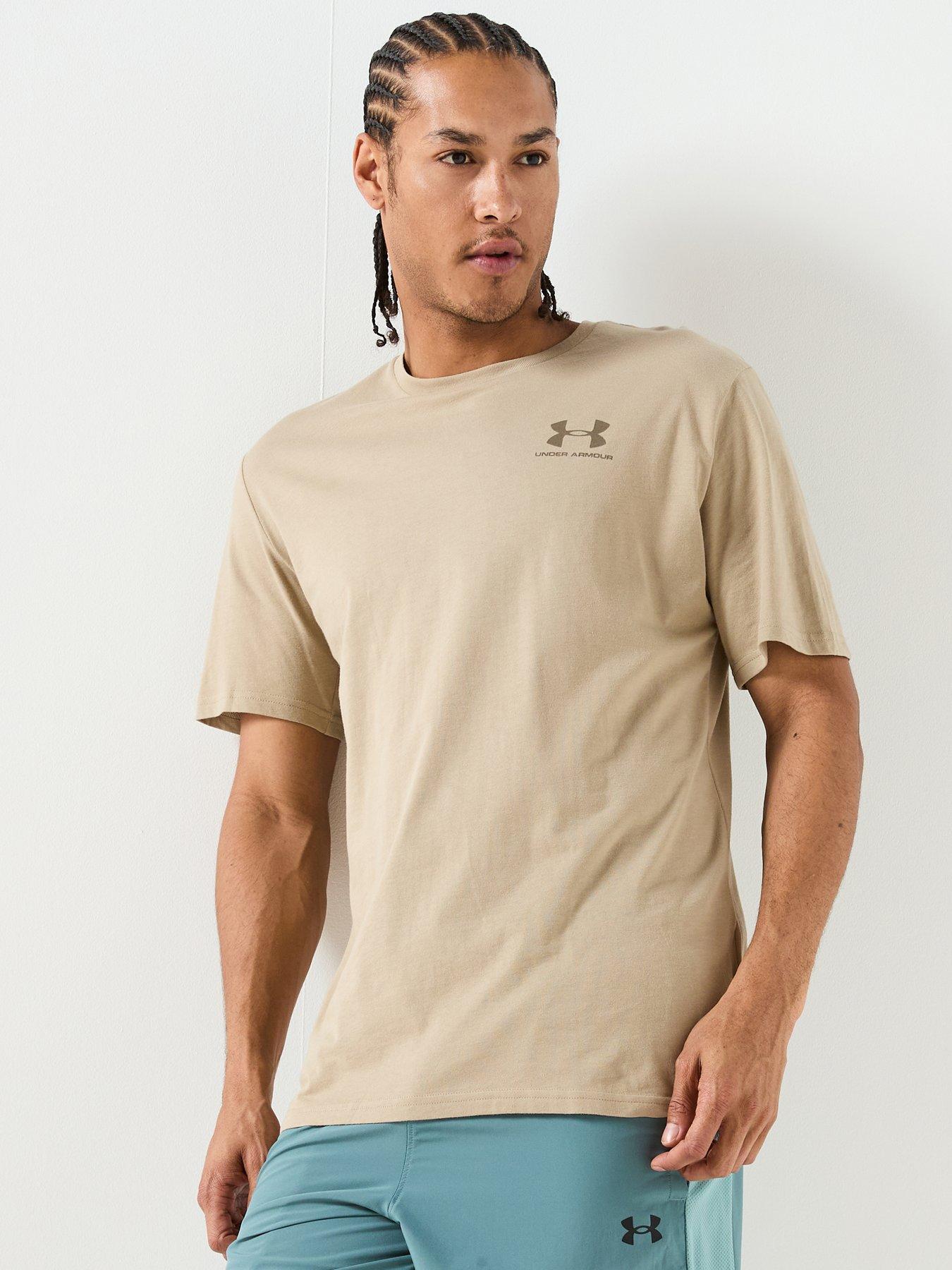 UNDER ARMOUR Mens Training Sportstyle Left Chest Logo T-Shirt - Khaki