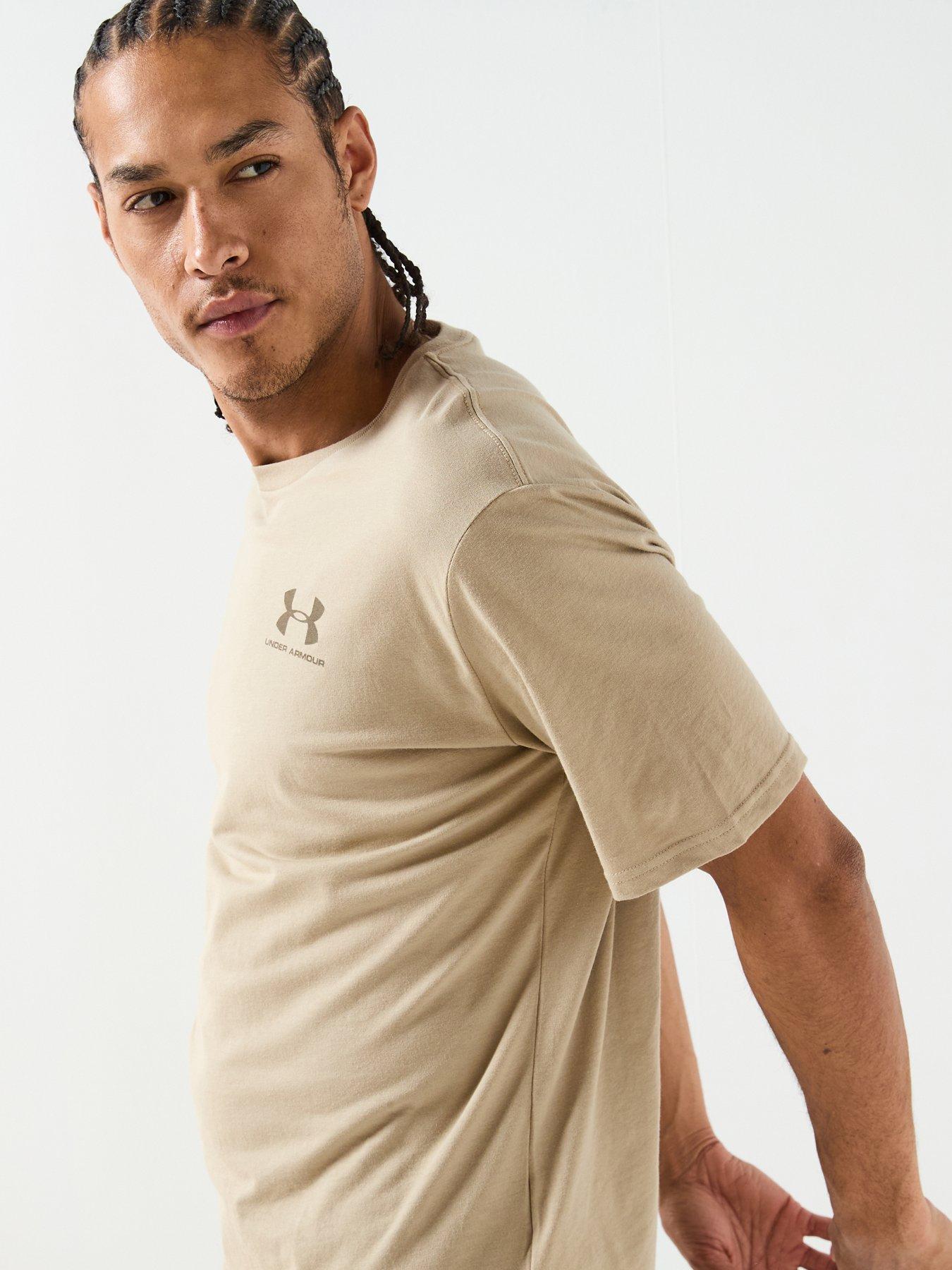  image of under-armour-mens-training-sportstyle-left-chest-logo-t-shirt-khaki