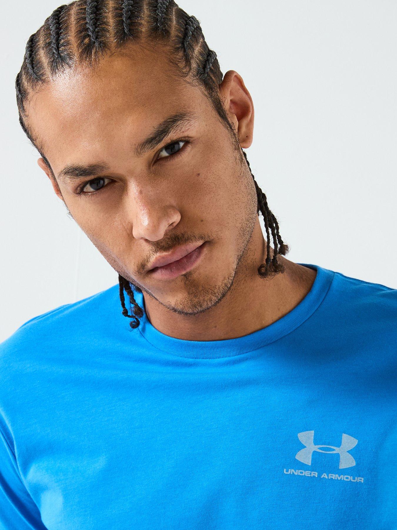 Image 4 of 6 of UNDER ARMOUR Mens Training Sportstyle Left Chest Logo T-Shirt - Blue