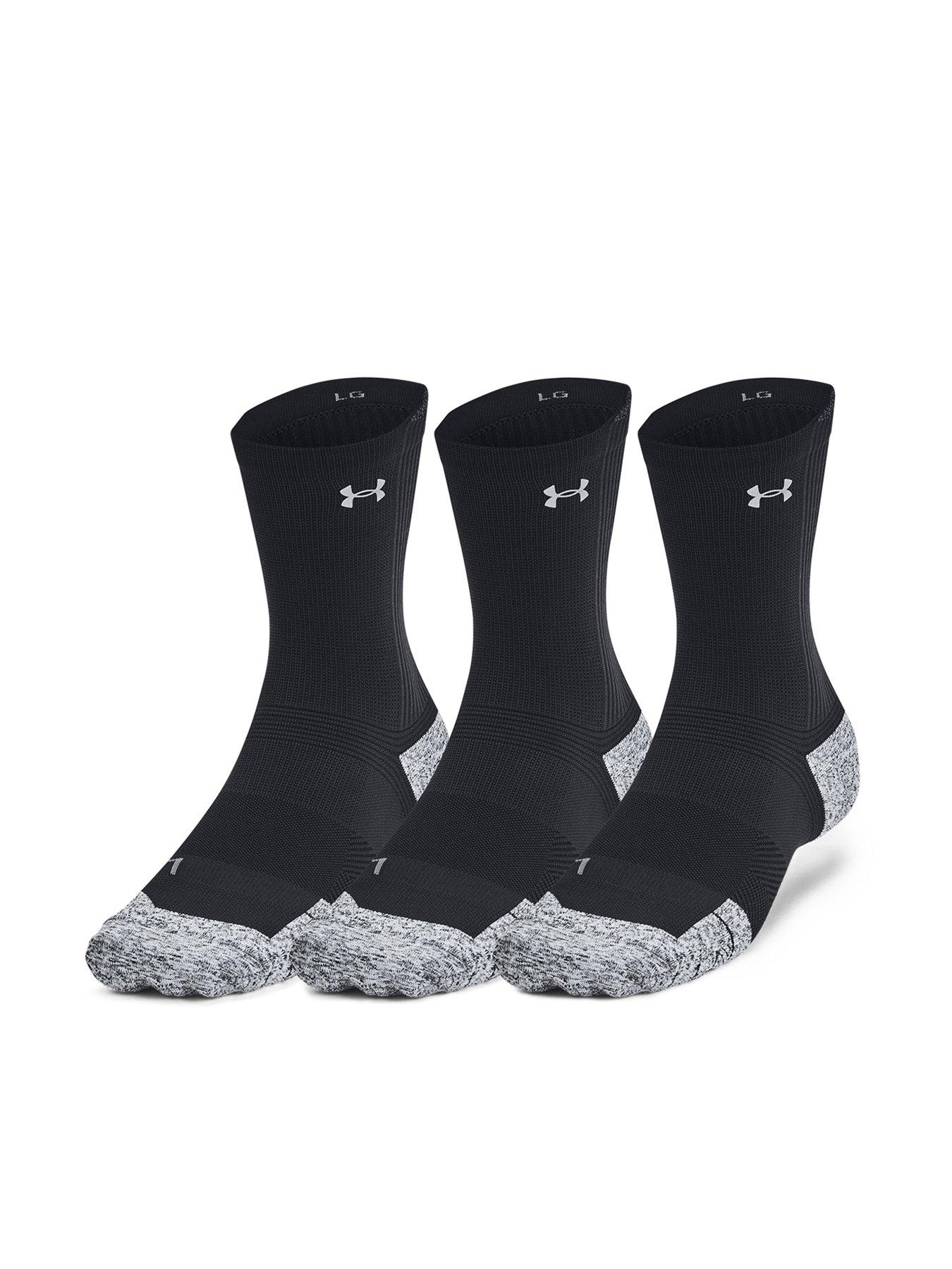 Image 1 of 3 of UNDER ARMOUR Adults Unisex Running Cushion 3Pack Crew Socks - Black