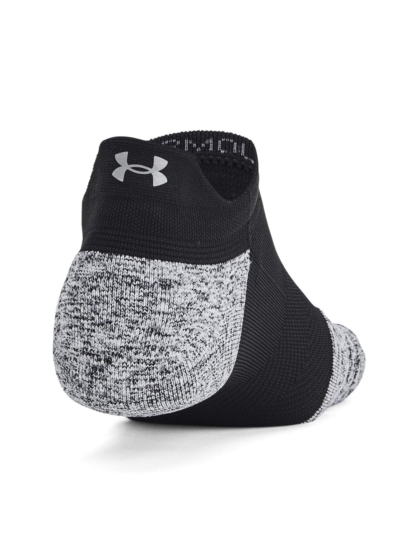 Image 3 of 4 of UNDER ARMOUR Adults Unisex Running Cushion 3 Pack No Show Socks - Black