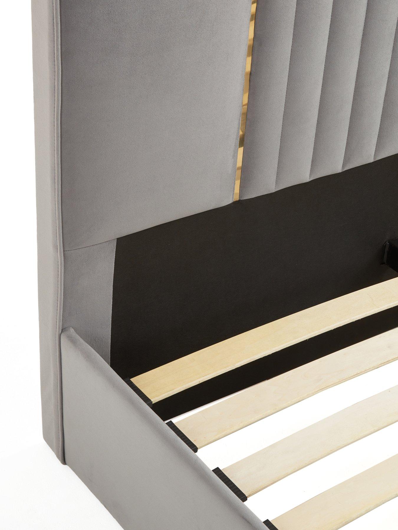  image of very-home-beaumont-bed-frame-with-mattress-options-buy-amp-savenbsp--grey