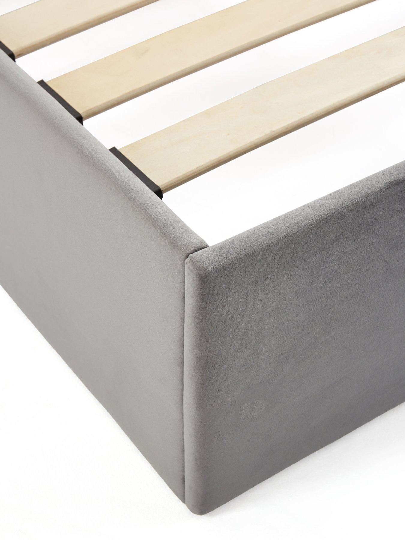  image of very-home-beaumont-bed-frame-with-mattress-options-buy-amp-savenbsp--grey