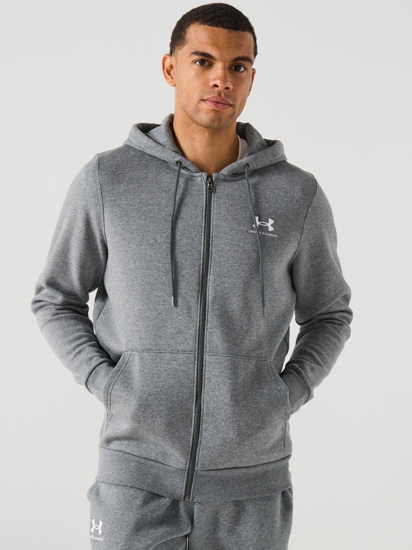 UNDER ARMOUR Mens Training Icon Fleece Full Zip Hoodie - Grey