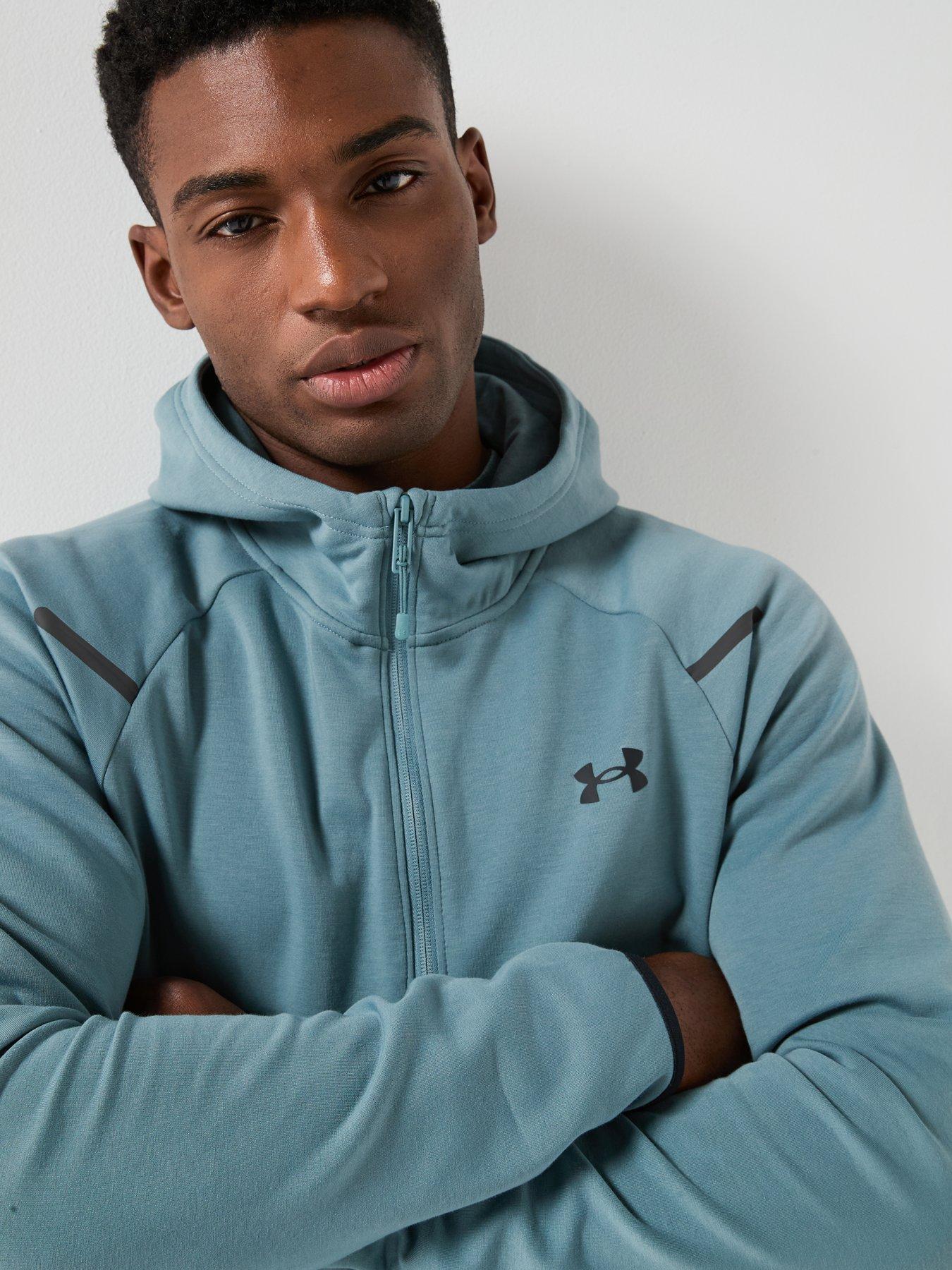  image of under-armour-mens-training-unstoppable-fleece-full-zip-hoodie-green