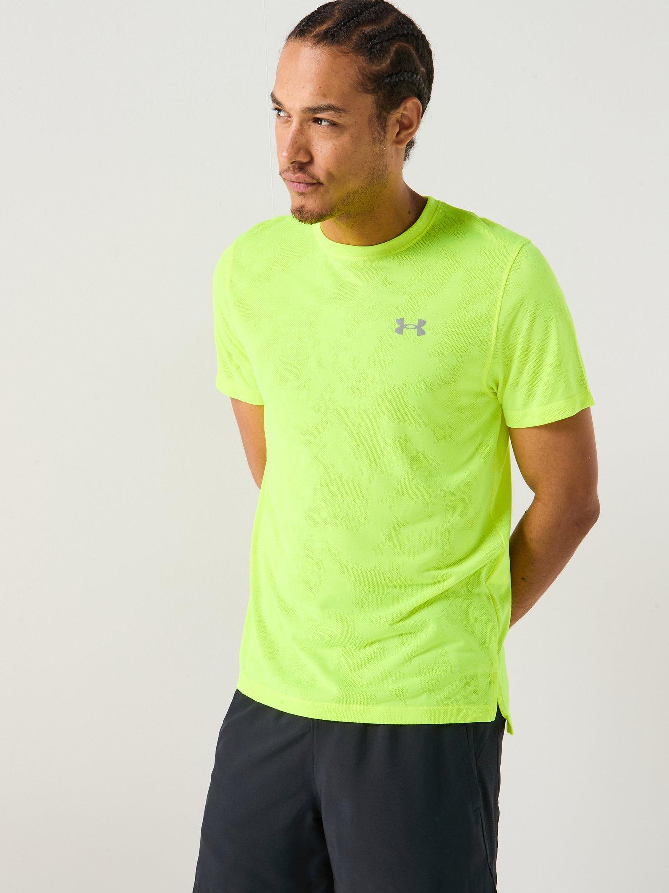 UNDER ARMOUR Mens Running Launch Camo T-Shirt - Yellow