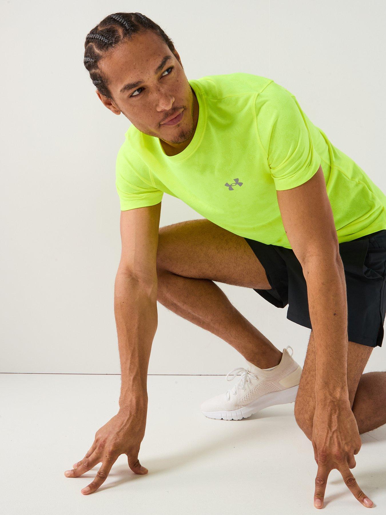 Image 4 of 6 of UNDER ARMOUR Mens Running Launch Camo T-Shirt - Yellow