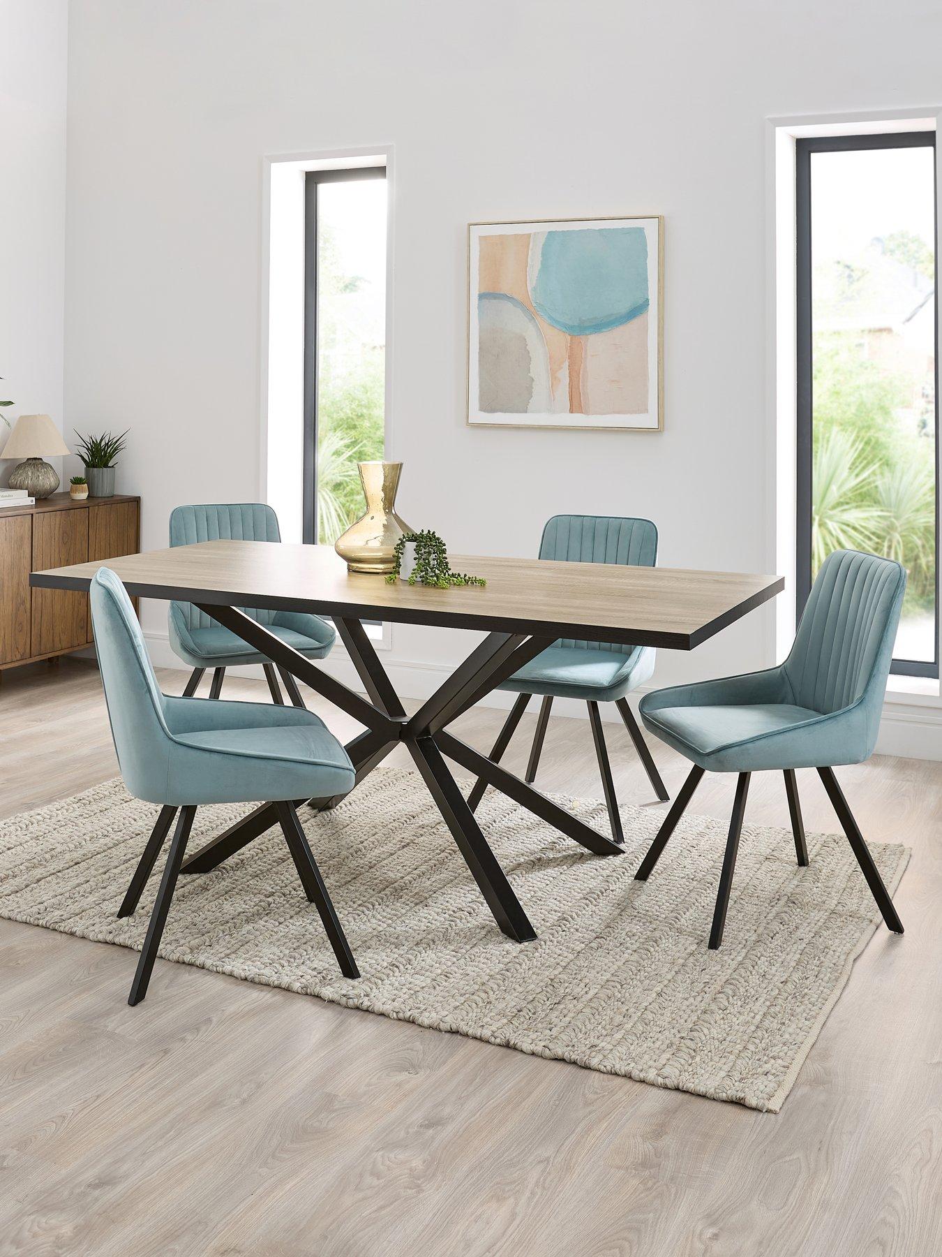 Image 1 of 7 of Very Home Oslo 180cm  Rectangular Dining Table & 4 Marlow Chairs