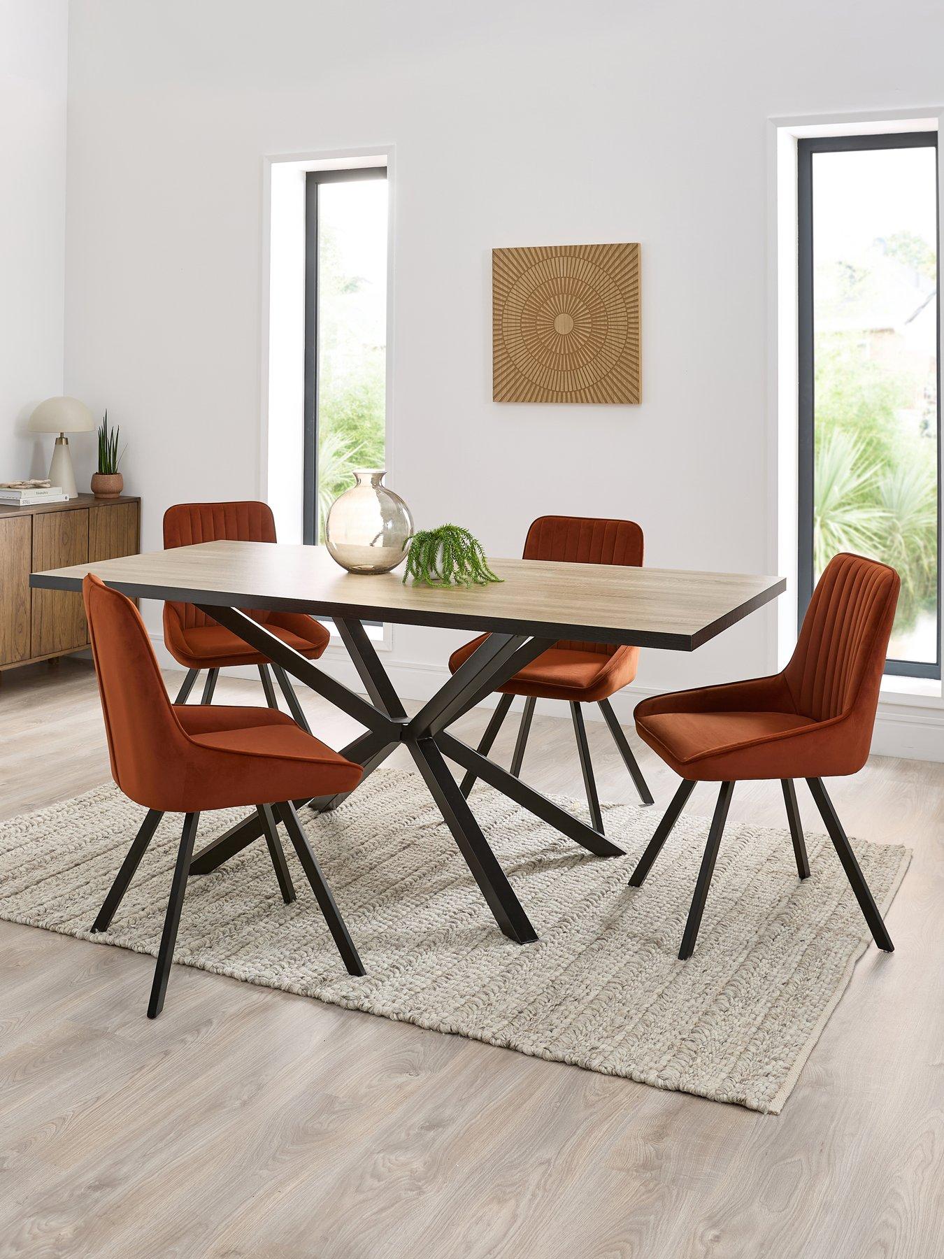 Image 1 of 7 of Very Home Oslo 180cm Rectangular Dining Table &amp; 4 Marlow Chairs - FSC&reg; Certified