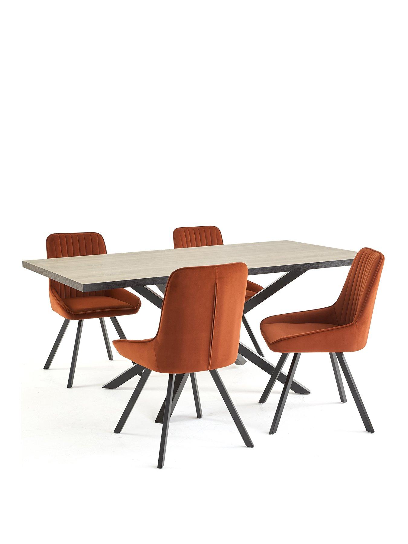 Image 2 of 7 of Very Home Oslo 180cm Rectangular Dining Table &amp; 4 Marlow Chairs - FSC&reg; Certified