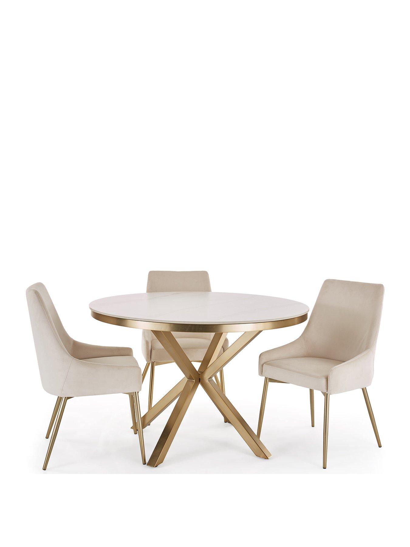  image of very-home-savannah-120cm-round-ceramic-dining-table-amp-4-nala-dining-chairs-fscreg-certified