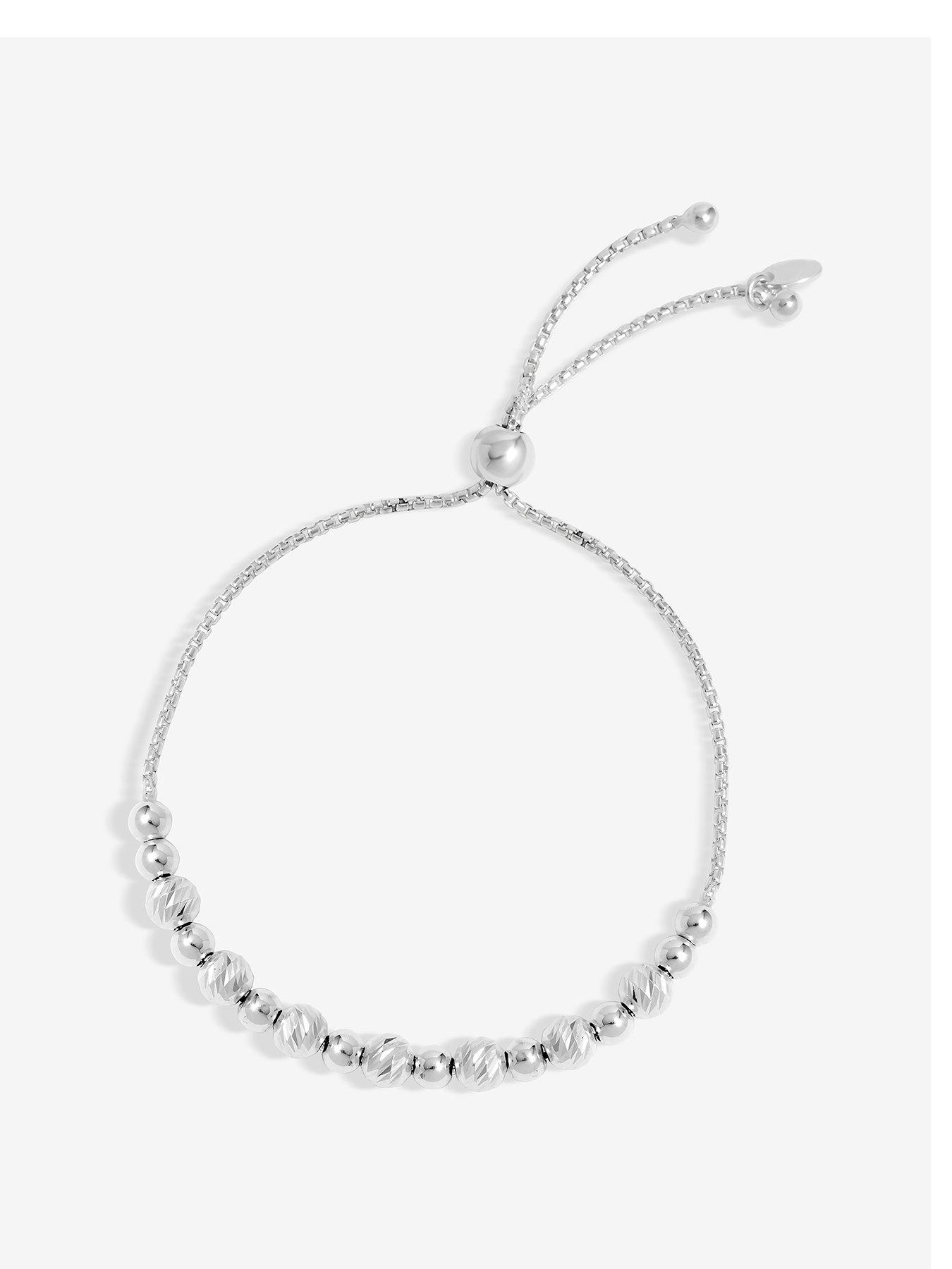 Image 1 of 4 of Simply Silver Sterling Silver 925 Diamond Cut Orb Toggle Bracelet