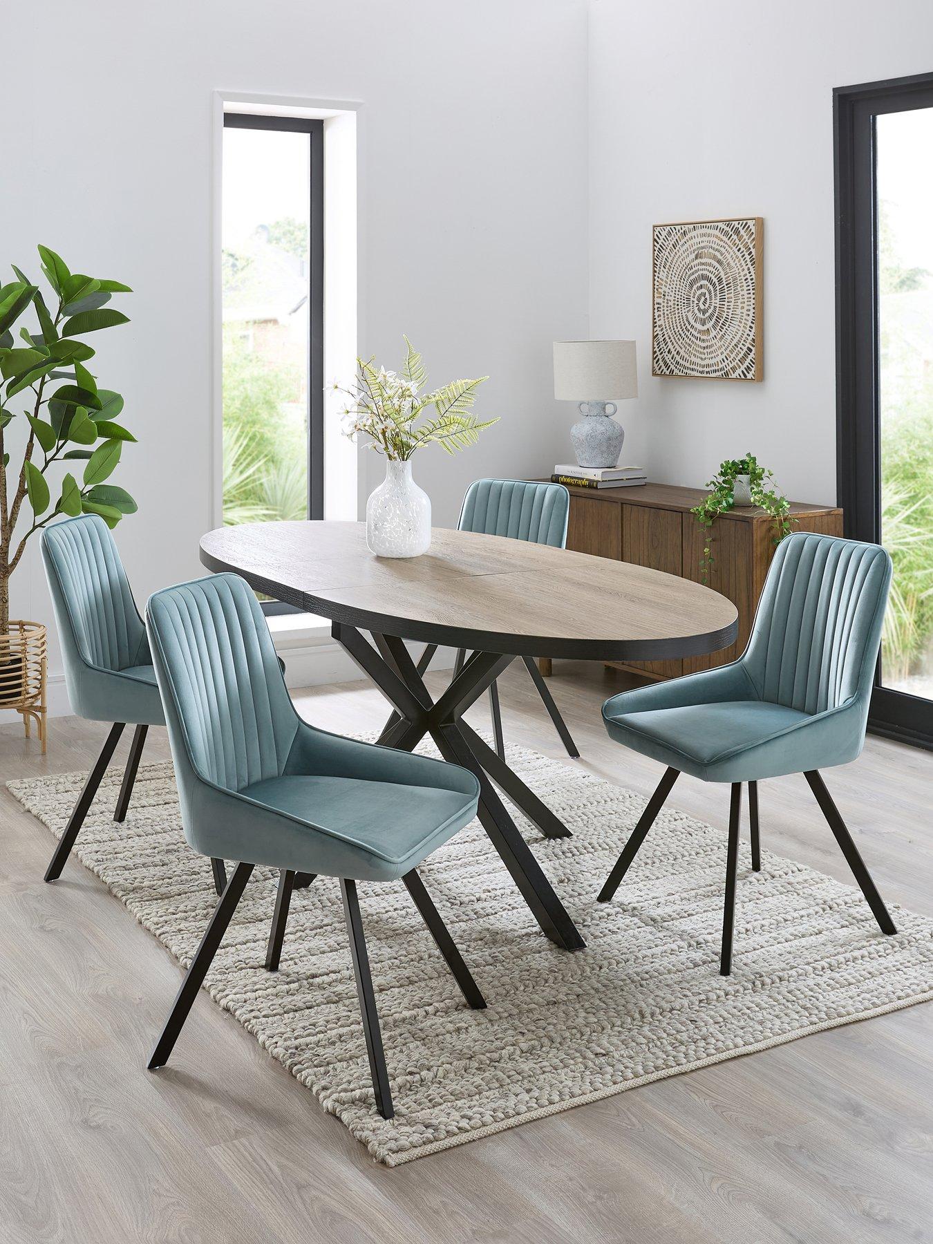 undefined Oslo Extending 160-200cm Dining Table  &  4 Marlow Chairs