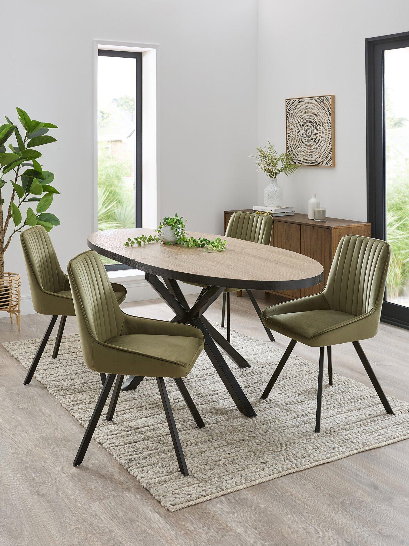 undefined Oslo Extending 160-200cm Dining Table  &  4 Marlow Chairs