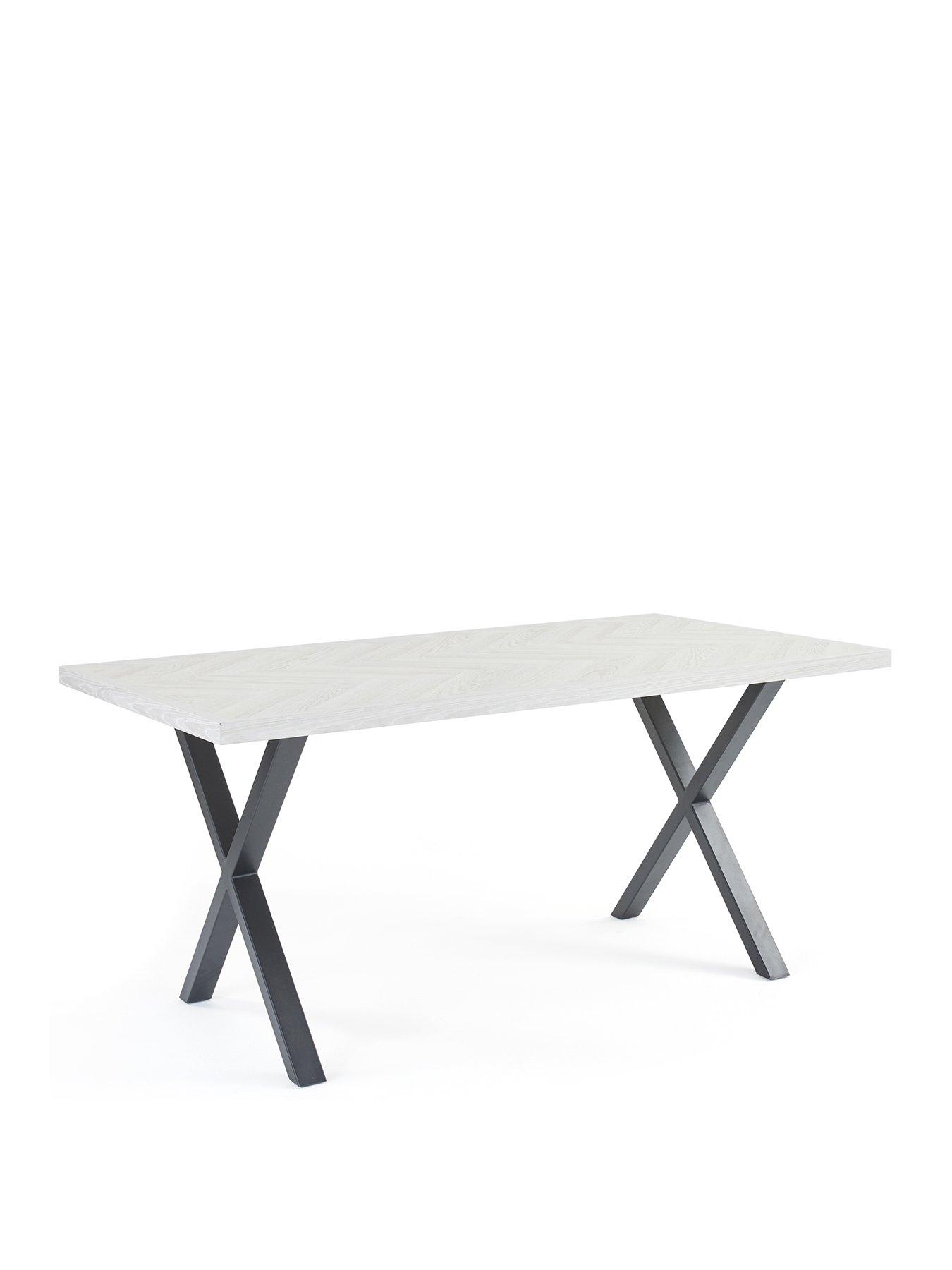 Image 3 of 7 of Very Home Kaia Chevron 160cm Dining Table &amp; 4 Lucia Charcoal Chairs - FSC&reg; Certified