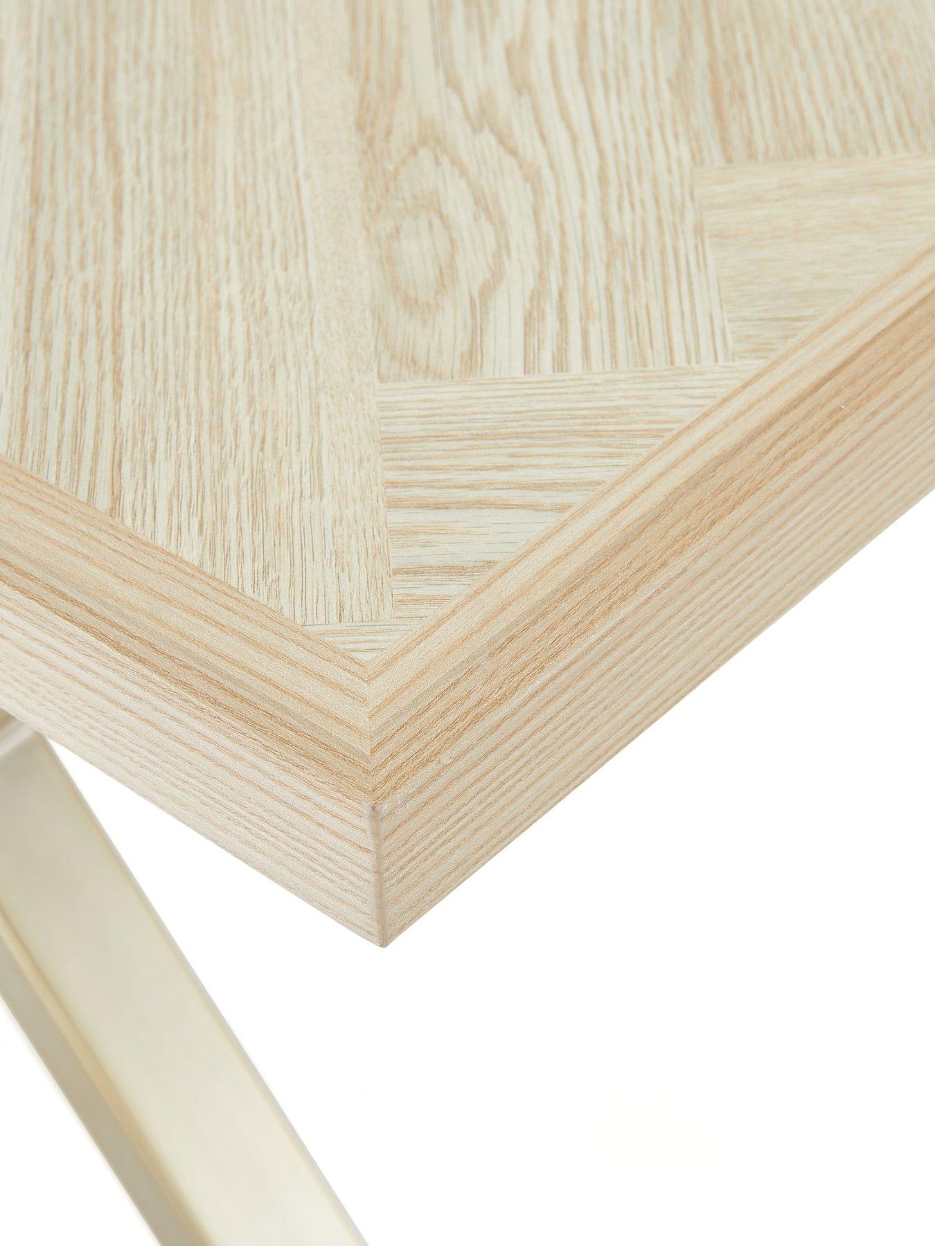 Image 4 of 7 of The Very Collection Kaia Brass Chevron 160cm Dining Table &amp; 4 Nala Dining Chairs - FSC&reg; Certified