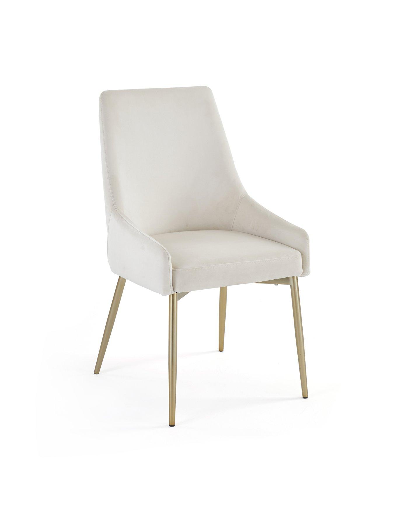 Image 6 of 7 of The Very Collection Kaia Brass Chevron 160cm Dining Table &amp; 4 Nala Dining Chairs - FSC&reg; Certified