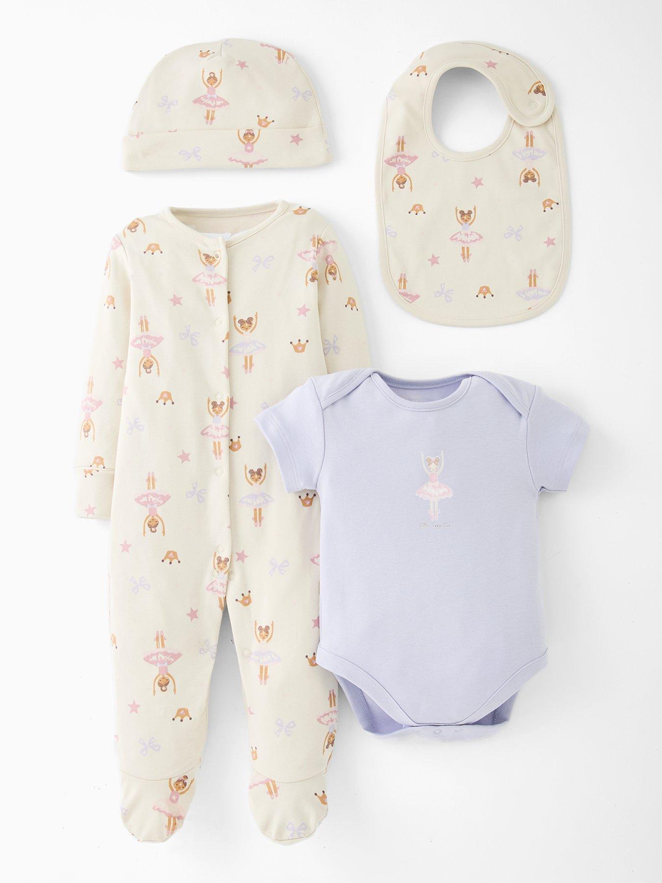 Image 1 of 5 of The Very Collection Baby Girls Ballerina Print Layette - Blue