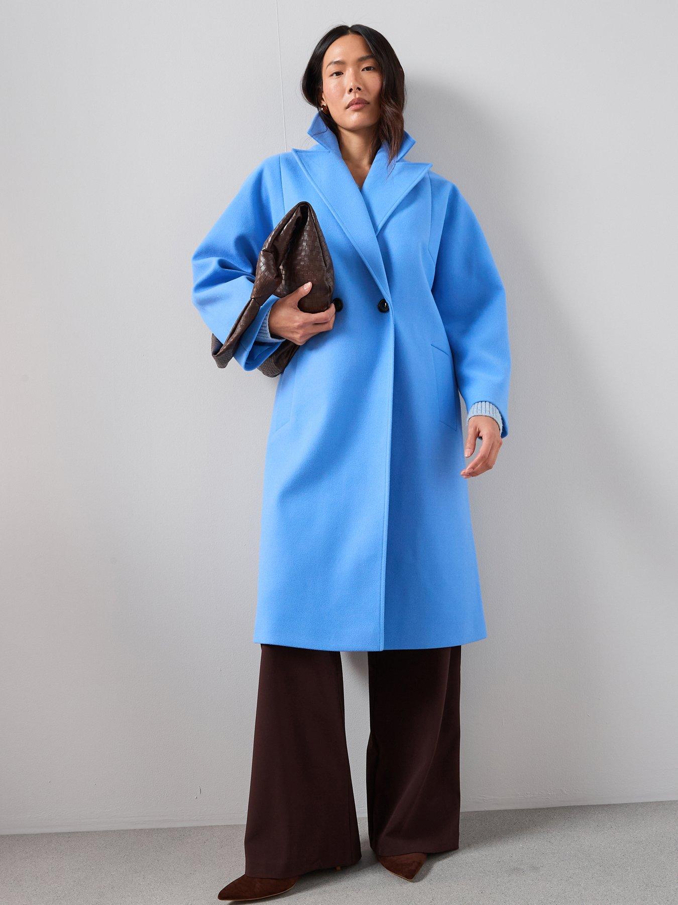 The Very Collection Relaxed Double Breasted Coat - Blue