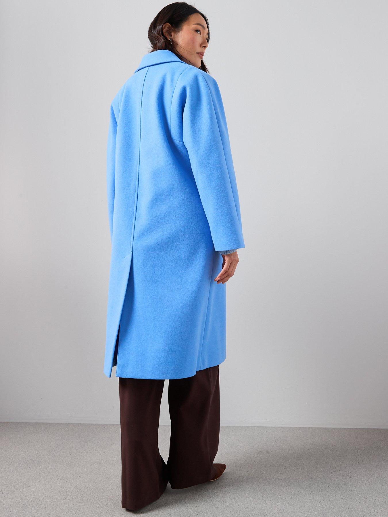  image of the-very-collection-relaxed-double-breasted-coat-blue