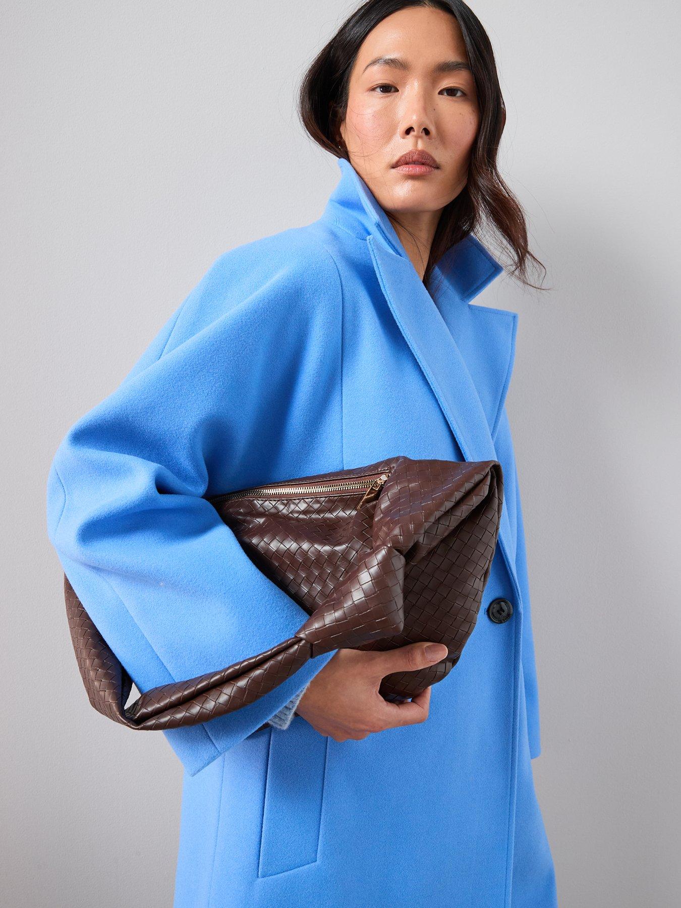  image of the-very-collection-relaxed-double-breasted-coat-blue